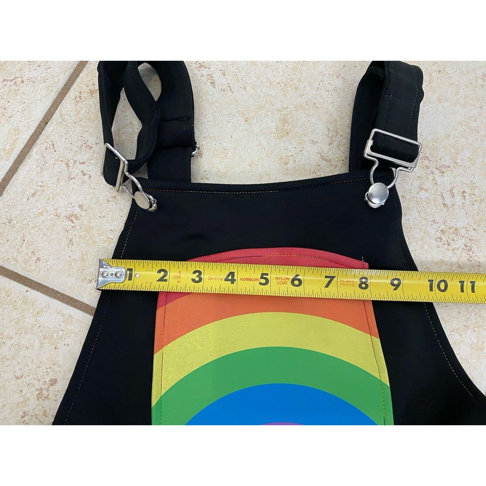 Other Hot Topic Rainbow Black Shortalls Rainbow Thread Overalls Size 28" / US 6 / IT 42 - 8 Thumbnail