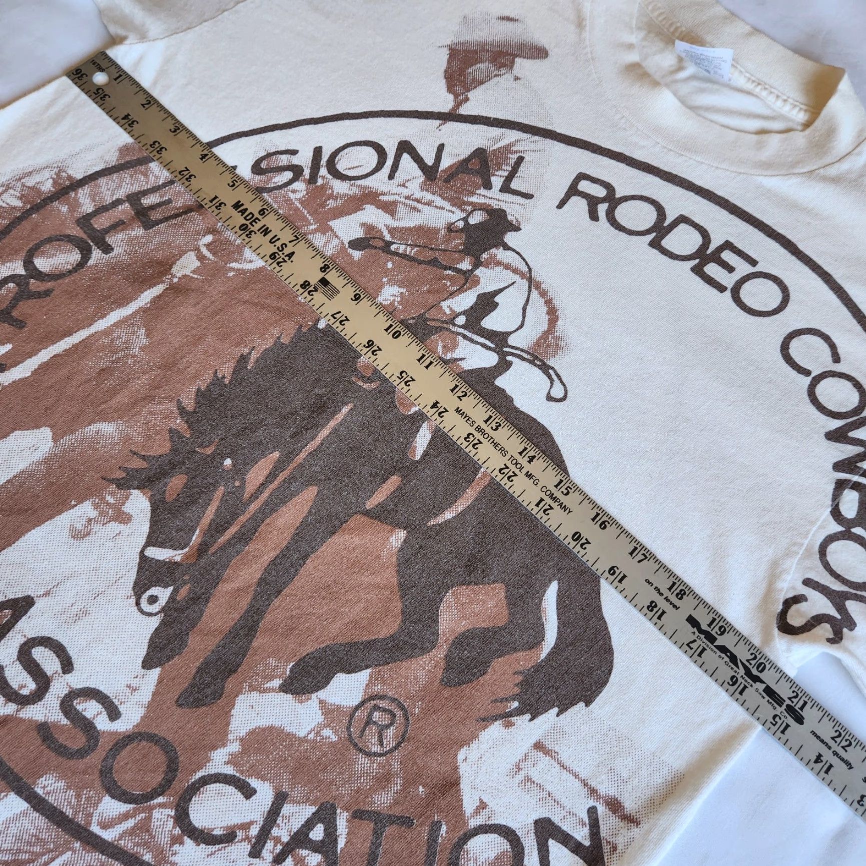 Vintage VINTAGE belton T-Shirt Cowboys Association Graphic Print Double-Sided L 90s USA Made White Crew Neck Mens Regular Short Sleeve Size US L / EU 52-54 / 3 - 6 Thumbnail
