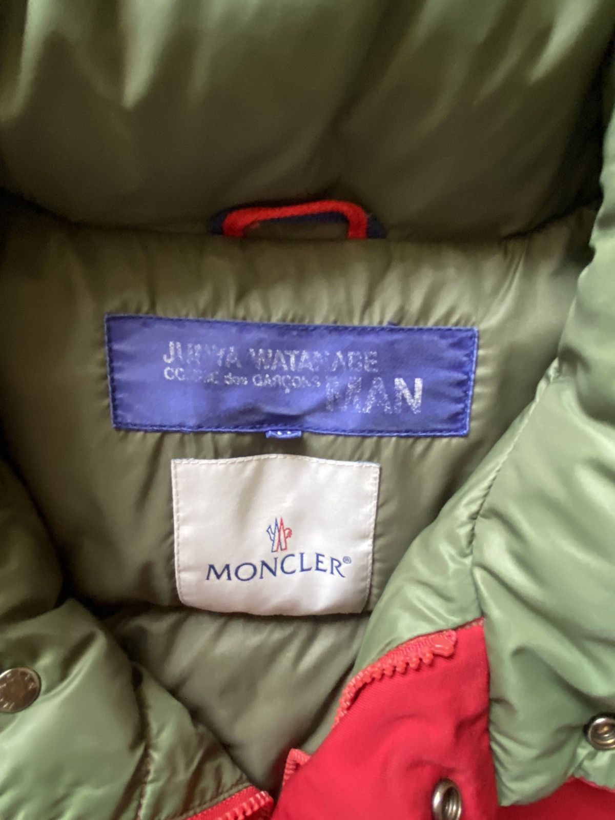 Comme des Garcons 2004 RARE CDG x MONCLER RED GREEN PUFFER DOWN JACKET COAT Size US M / EU 48-50 / 2 - 3 Thumbnail