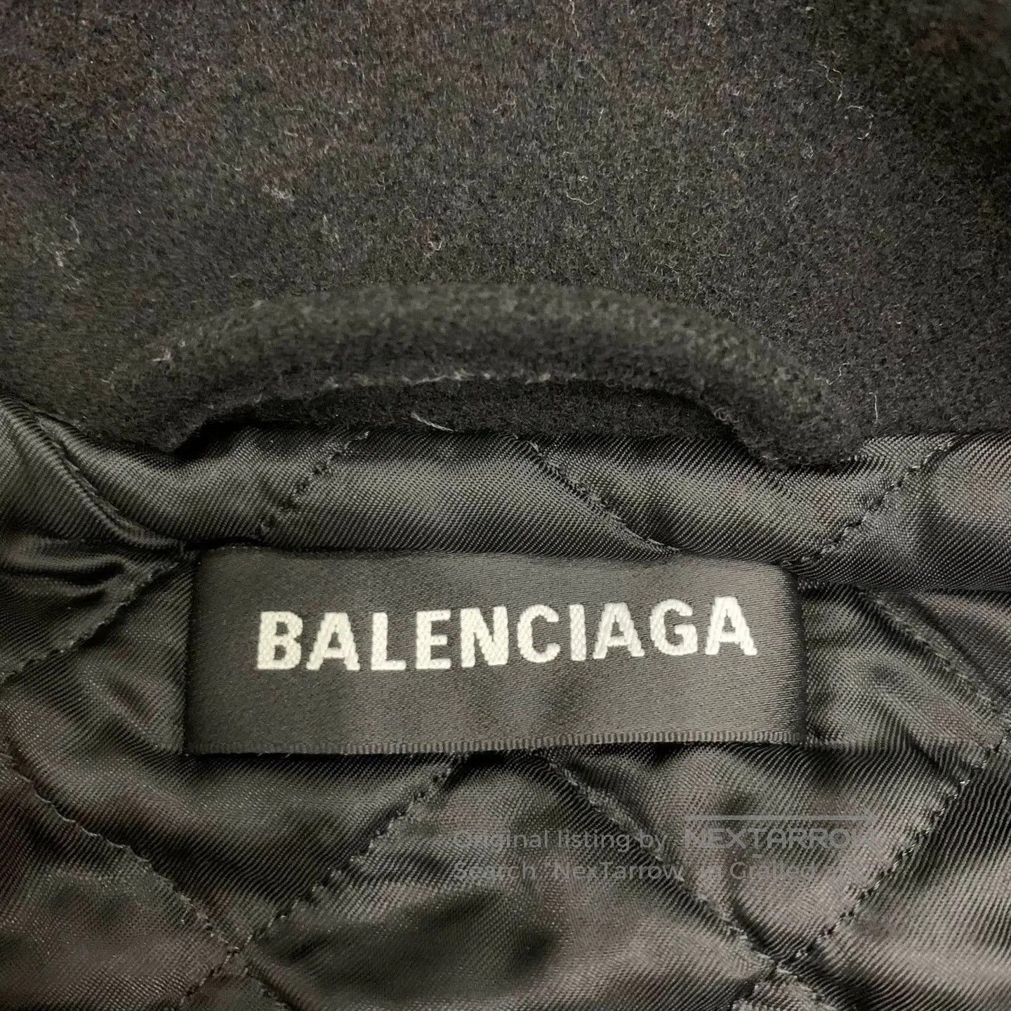 Balenciaga black logo wool blend jacket by balenciaga. Size US L / EU 52-54 / 3 - 6 Thumbnail