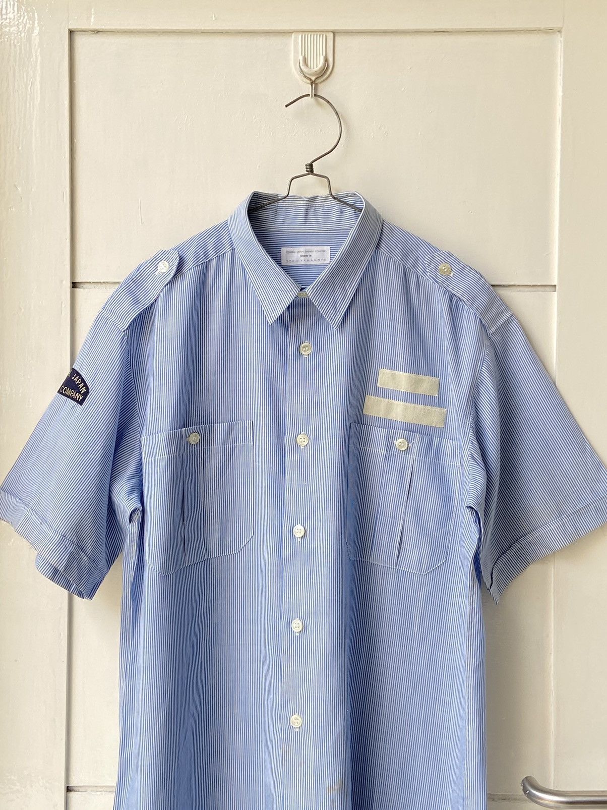 Yohji Yamamoto YOHJI YAMAMOTO Blue Striped Shirt Size US M / EU 48-50 / 2 - 2 Thumbnail