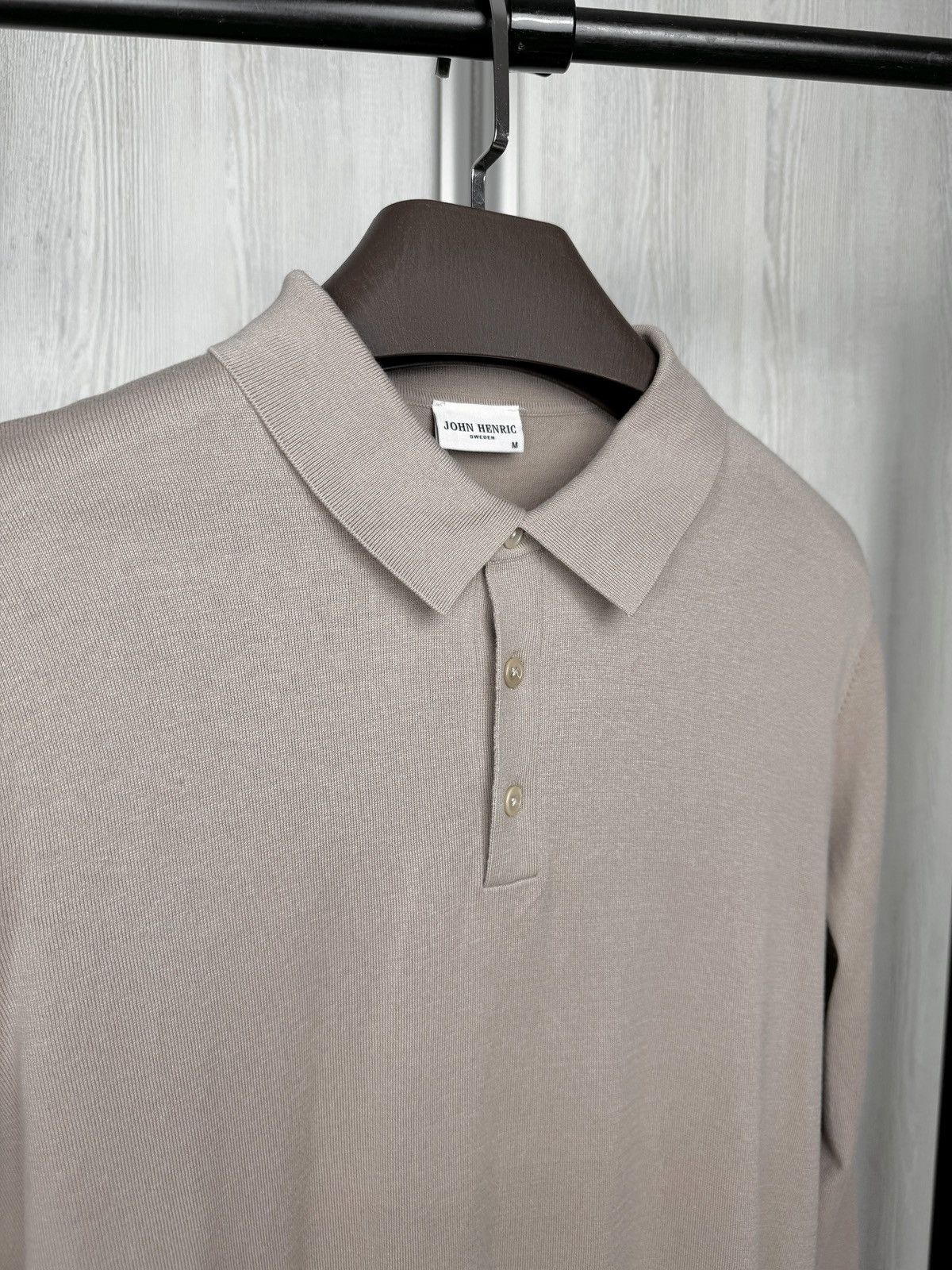 Other John Henric Sweden Cotton-Silk Knitted Long Sleeve Polo sz M Size US M / EU 48-50 / 2 - 8 Thumbnail