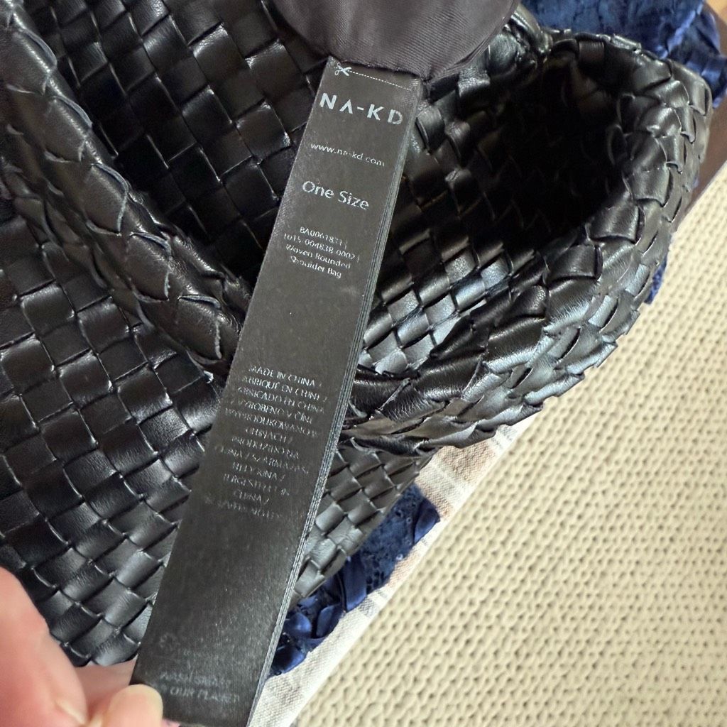 Other NA-KD Woven Rounded Bag Purse Black Faux Leather Size ONE SIZE - 9 Thumbnail