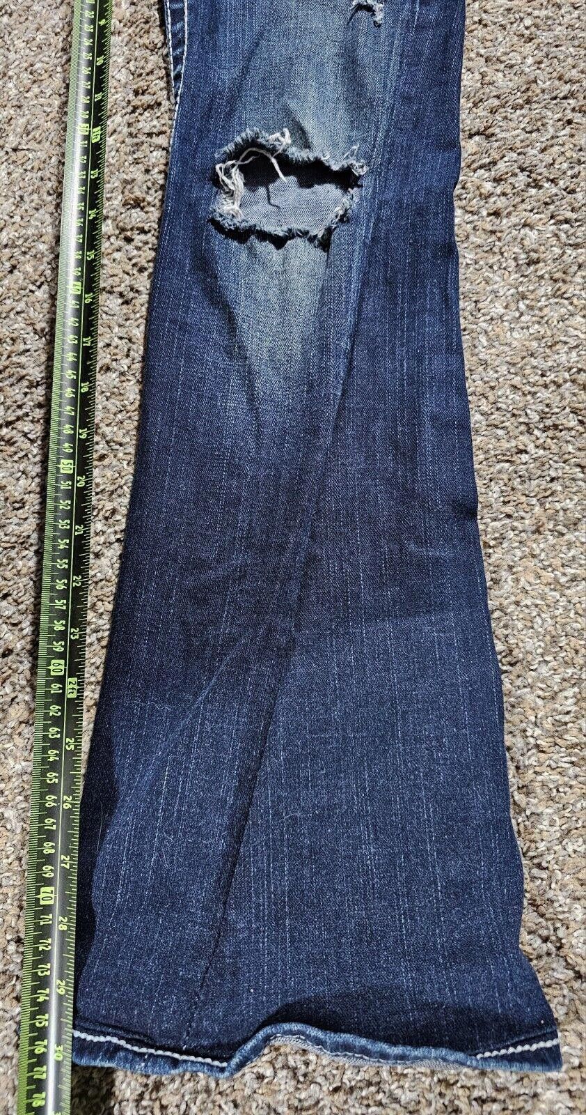 True Religion True Religion 27x30 Jeans Disco Joey Big T Flaps Flare Size 27" / US 4 / IT 40 - 6 Thumbnail