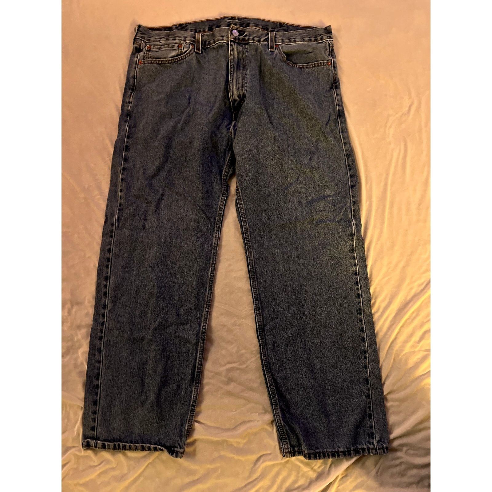 Levi's Levi's 505 Men's Jeans W42 L30 Straight Leg Blue Denim Size US 42 / EU 58 - 3 Thumbnail