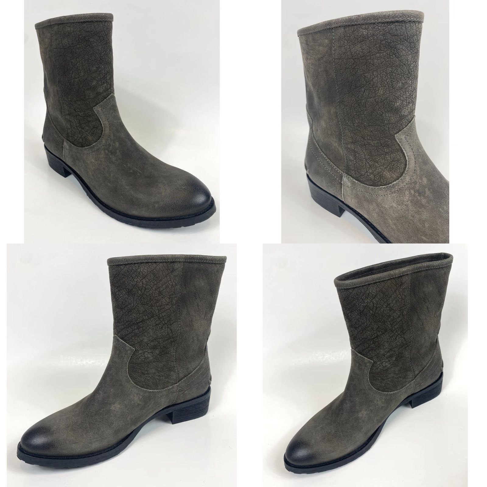 Vintage Carlo Pazolini Vera Gomma Leather Boots Women EU 37 US 6.5 Gray Boots, 100% Leather, Pull On, Italy, NWOB, Vera Gomma, Bootie Size US 7 / IT 37 - 9 Thumbnail
