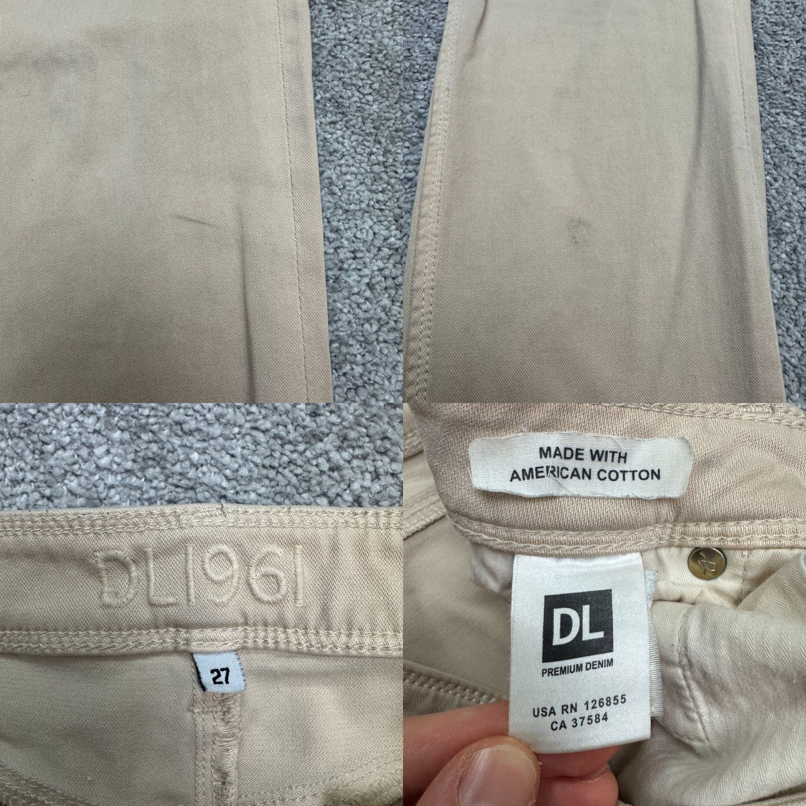 DL1961 DL1961 Angel Mid Rise Skinny Ankle Jeans Womens 27 Beige Denim 5-Pocket City Outdoor Preppy Size 27" / US 4 / IT 40 - 8 Thumbnail