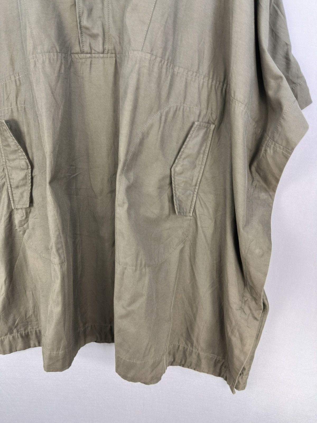 Japanese Brand Lepsim Olive Green Avant-Garde Poncho Size ONE SIZE - 3 Thumbnail