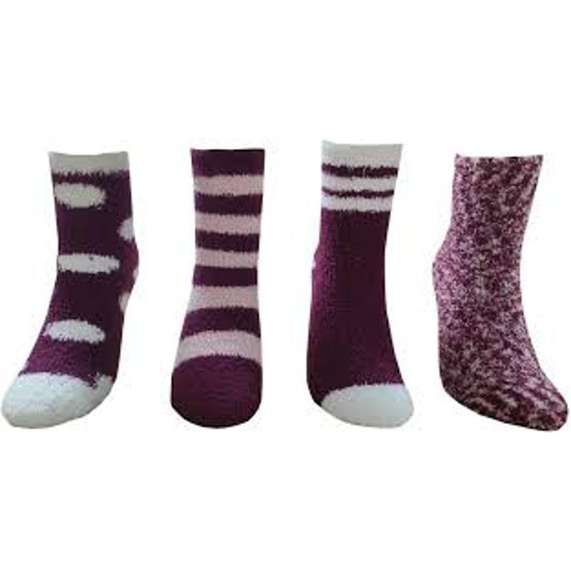 Other Fuzzy Women's Warm Socks 4 Pairs Non Skid Bottom One Size Size ONE SIZE - 2 Thumbnail