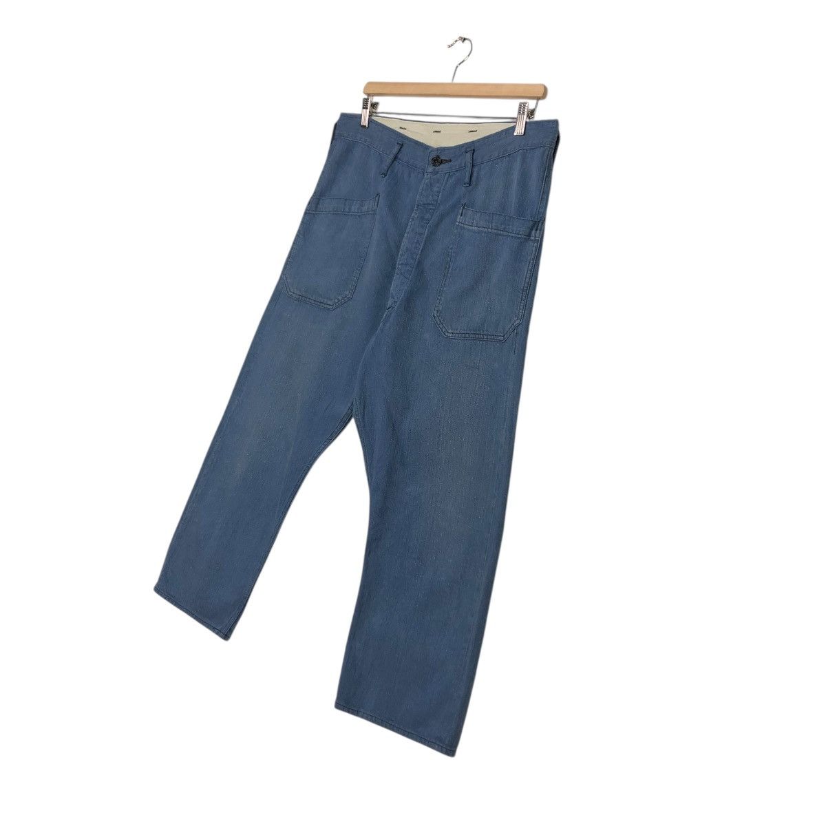 Japanese Brand 🔥VINTAGE CANTON OVERALLS PANTS INDIGO UNION MADE Size US 34 / EU 50 - 4 Thumbnail