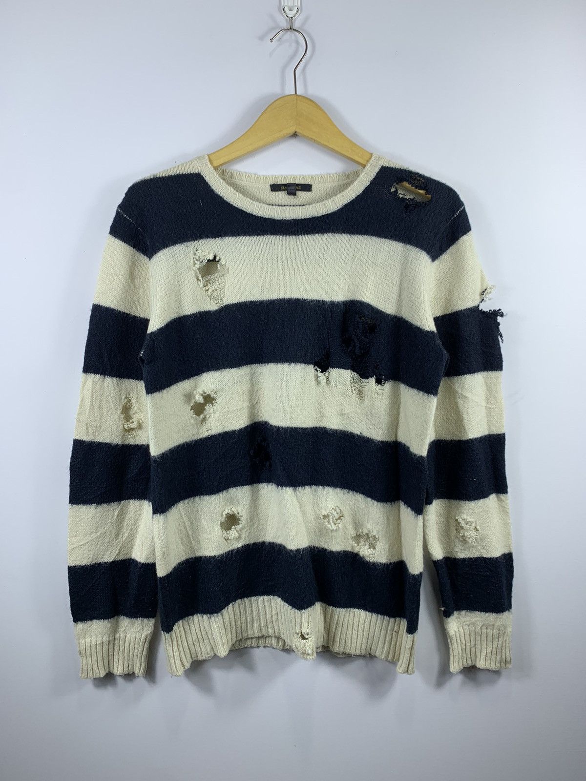 image of 20471120 x Beauty Beast Japanese Ciopanic Destroyed Striped Grunge Kurt Cobain Style (Size Medium)
