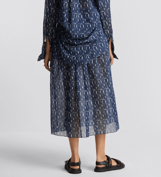 Dior o1w1db11225 451J63 Mid-Length Skirt in Navy Blue/White Size 30" / US 8 / IT 44 - 7 Thumbnail