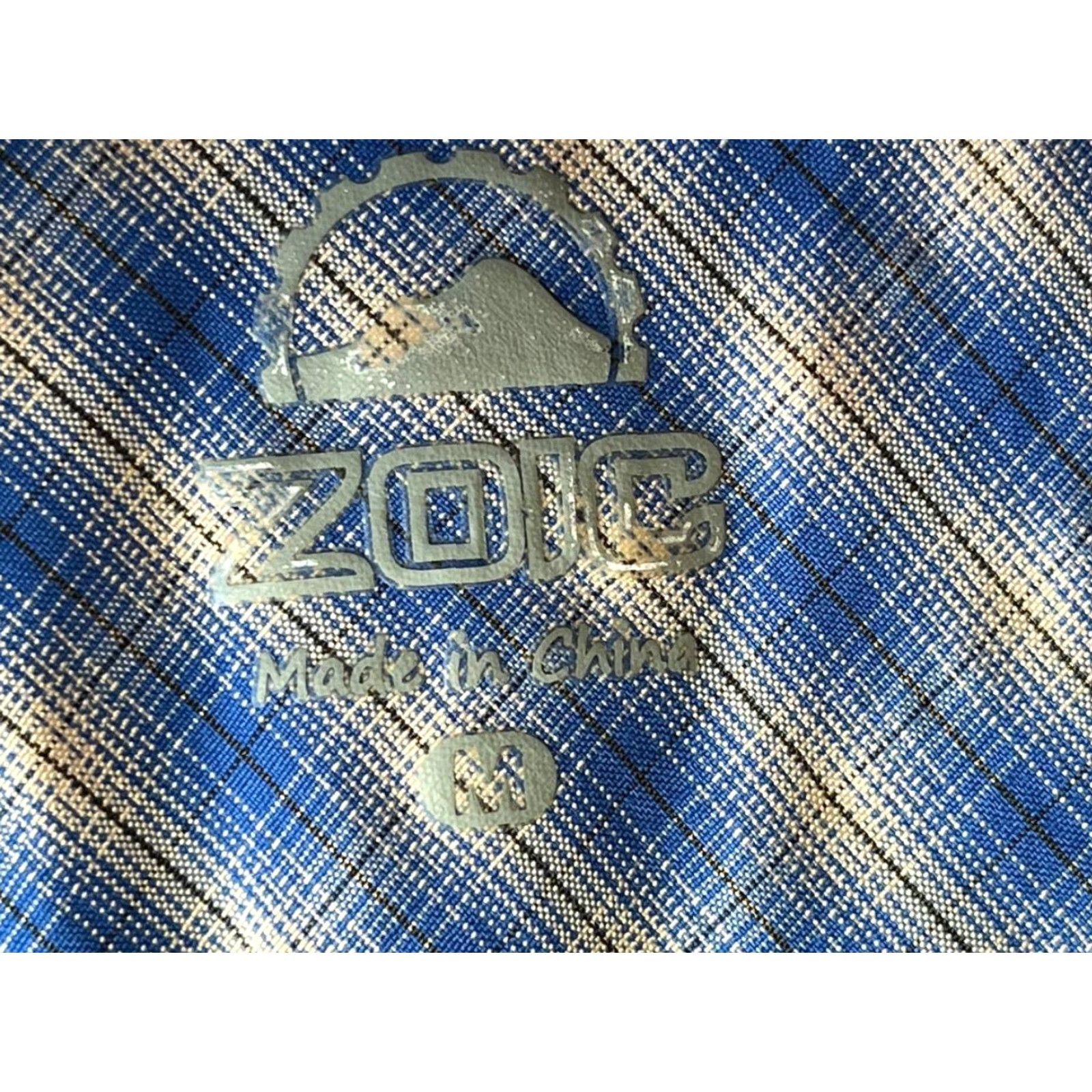 Vintage ZOIC Shirt Mens M Blue Plaid Short Sleeve Button Up Performance Back Pocket Bike Size US M / EU 48-50 / 2 - 5 Thumbnail