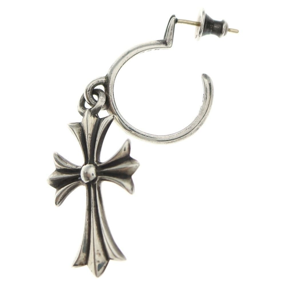 Chrome Hearts Tiny CH Cross Hoop Earring Silver