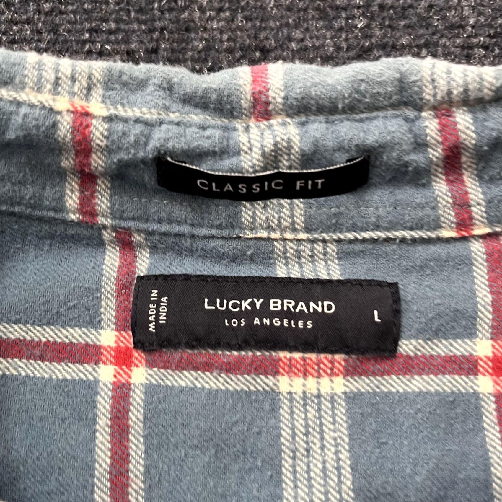 Lucky Brand Lucky Brand Flannel Shirt Mens Large Blue Plaid Long Sleeve Button Up Casual Shirt Size US L / EU 52-54 / 3 - 3 Thumbnail