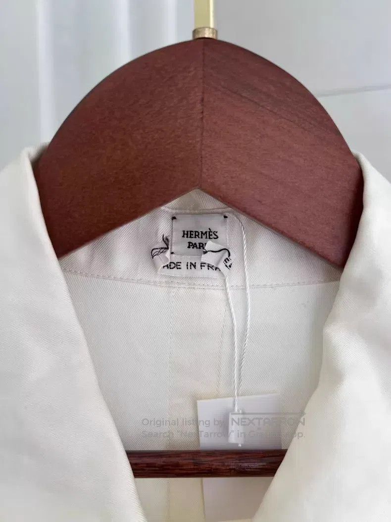 Hermes Hermes Heavy-duty studded relaxed fit silk shirt Size XS / US 0-2 / IT 36-38 - 3 Thumbnail