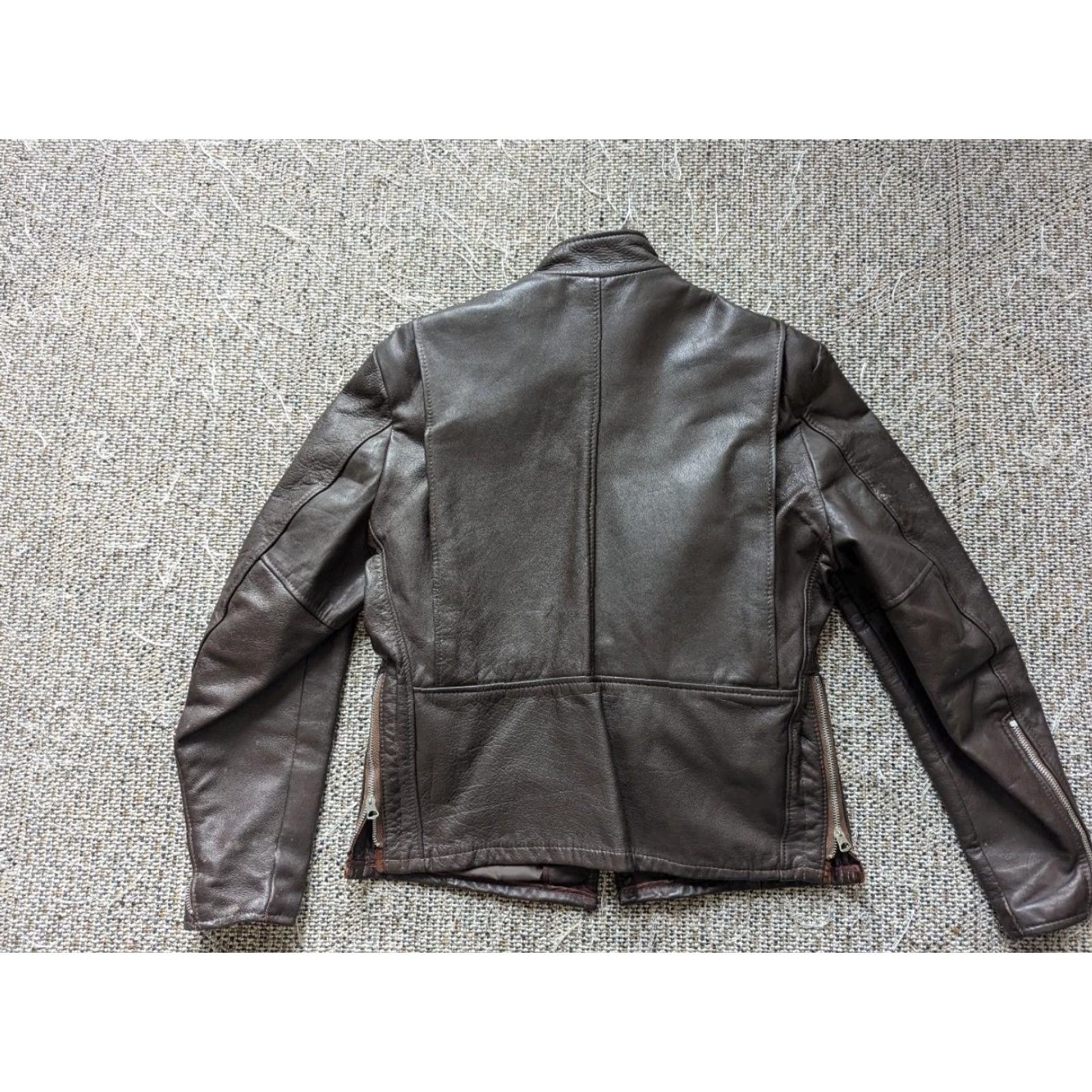Vintage VINTAGE Lesco Leather Motorcycle Jacket - 40 Chest, Brown - Lined Cafe Racer, 1970s, Men’s size M Size US M / EU 48-50 / 2 - 2 Thumbnail
