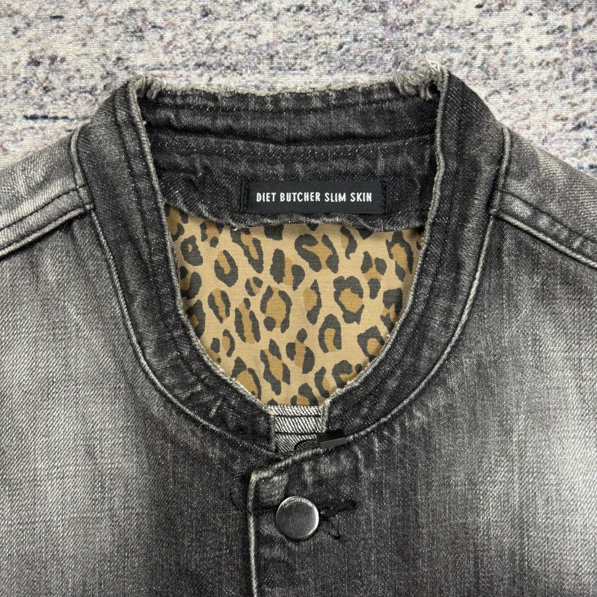 Diet Butcher Slim Skin 2000s DBSS - Colarless Vkei Style Denim Jacket Size US M / EU 48-50 / 2 - 8 Thumbnail