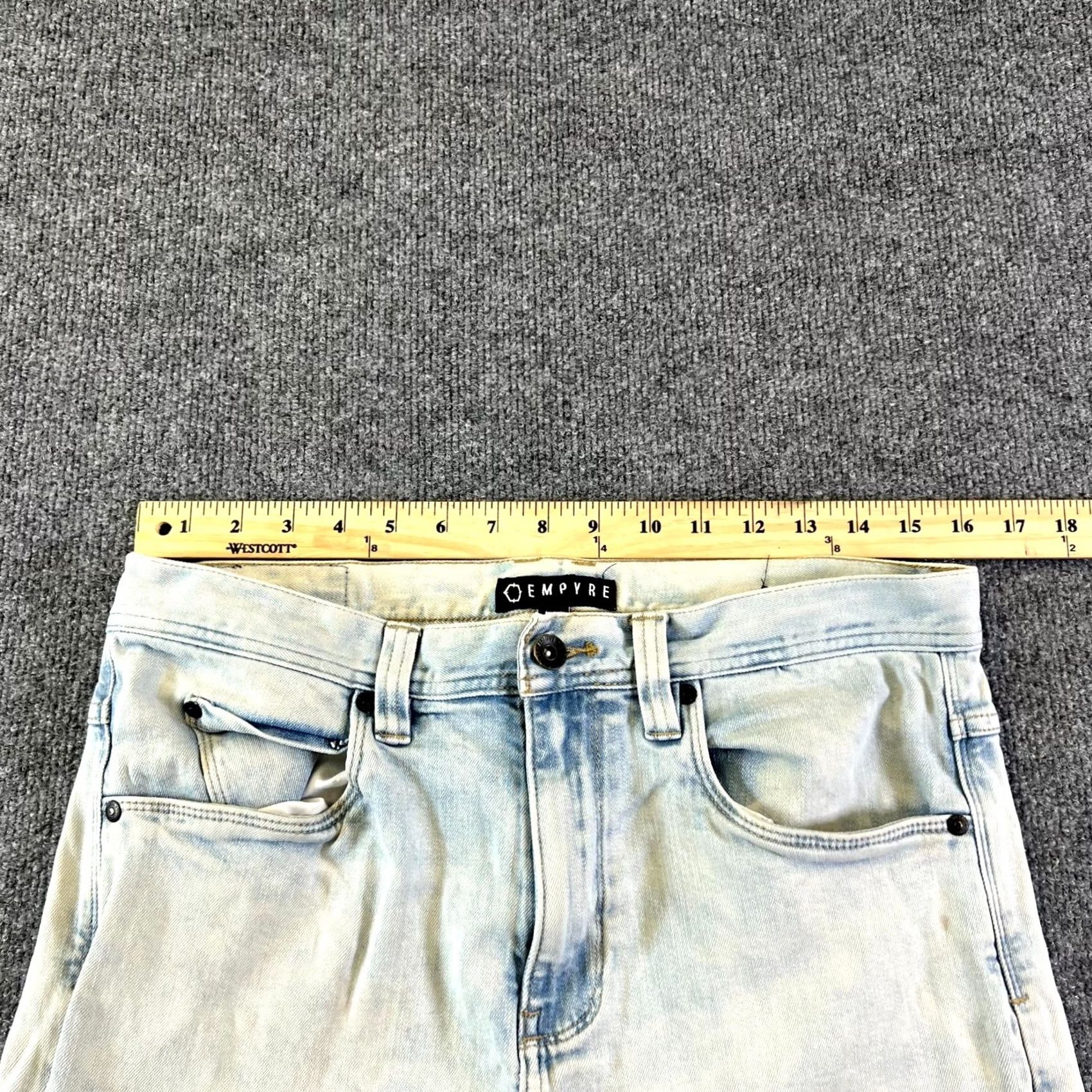 Empyre Empyre Verge Jeans Mens 32 Light Blue Denim Cotton Stretch Skinny Leg Streetwear Jeans Size US 32 / EU 48 - 3 Thumbnail