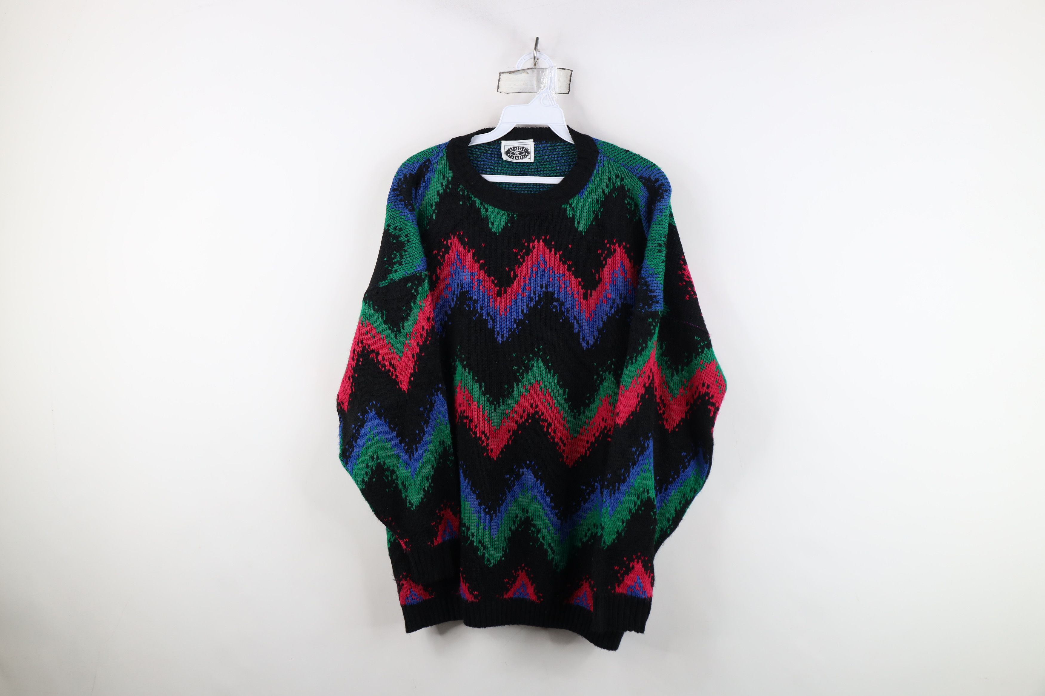 Vintage Vintage 90s Streetwear Rainbow Knit Crewneck Sweater USA Size XXL / US 16-18 / IT 52-54 - 1 Thumbnail