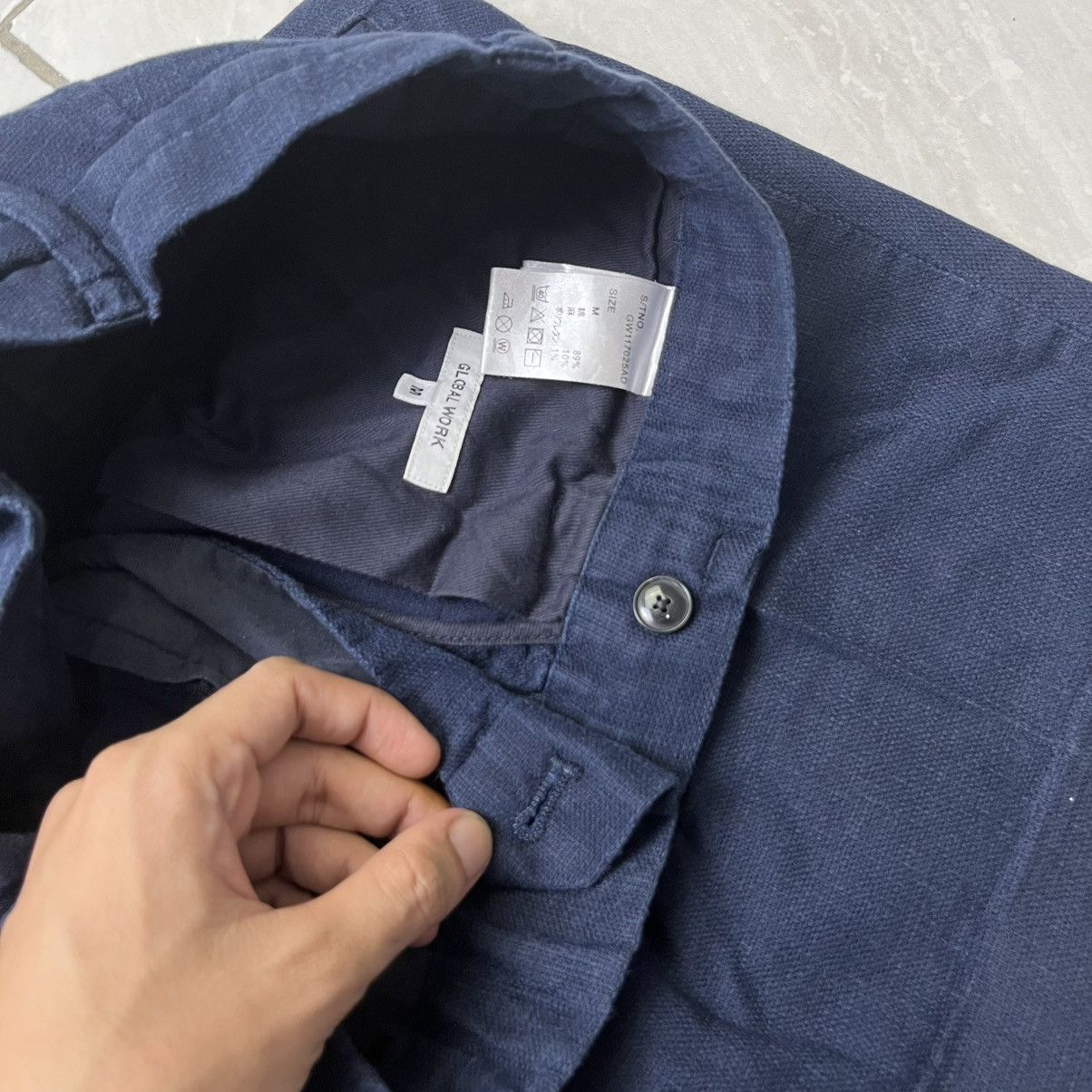 Kapital GLOBAL WORK Linen Shorts – Navy / Kapital/CDG/Hermes Style Size US 31 - 4 Thumbnail