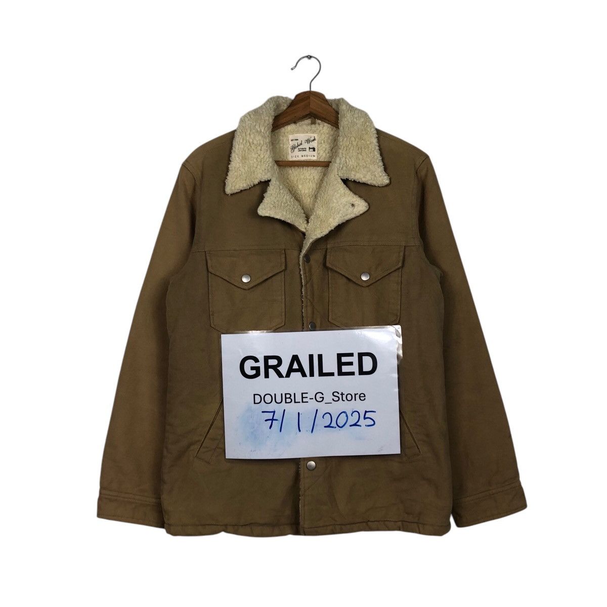 Japanese Brand × Vintage 📌Global Work Chore Biker Jacket Double Collar Issey Miyake Size US M / EU 48-50 / 2 - 1 Thumbnail