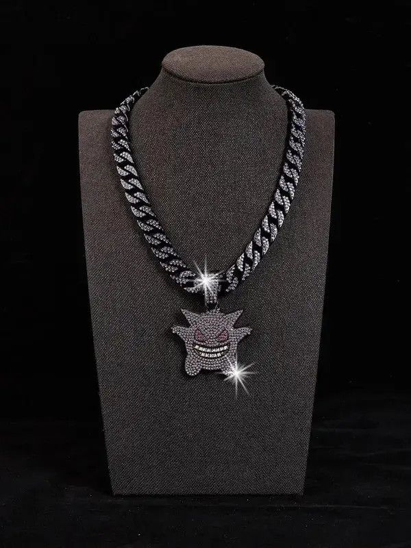 Jewelry Shiny Purple Ice Cuban Chain Necklace (Length 19.69in) Size ONE SIZE - 1 Thumbnail