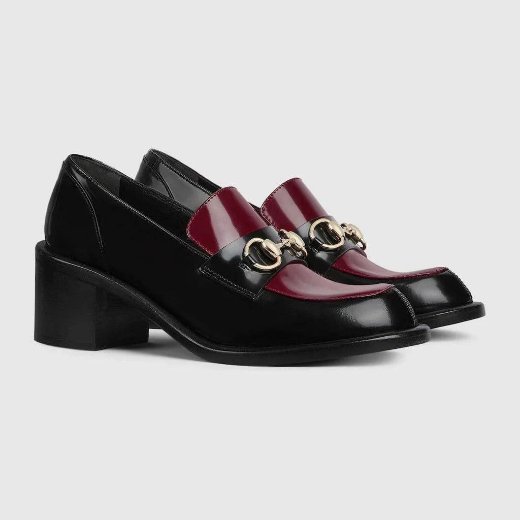 Gucci o1loc1c0326 835820 Women's Heeled Loafers Horsebit Black Size US 5 / IT 35 - 2 Thumbnail