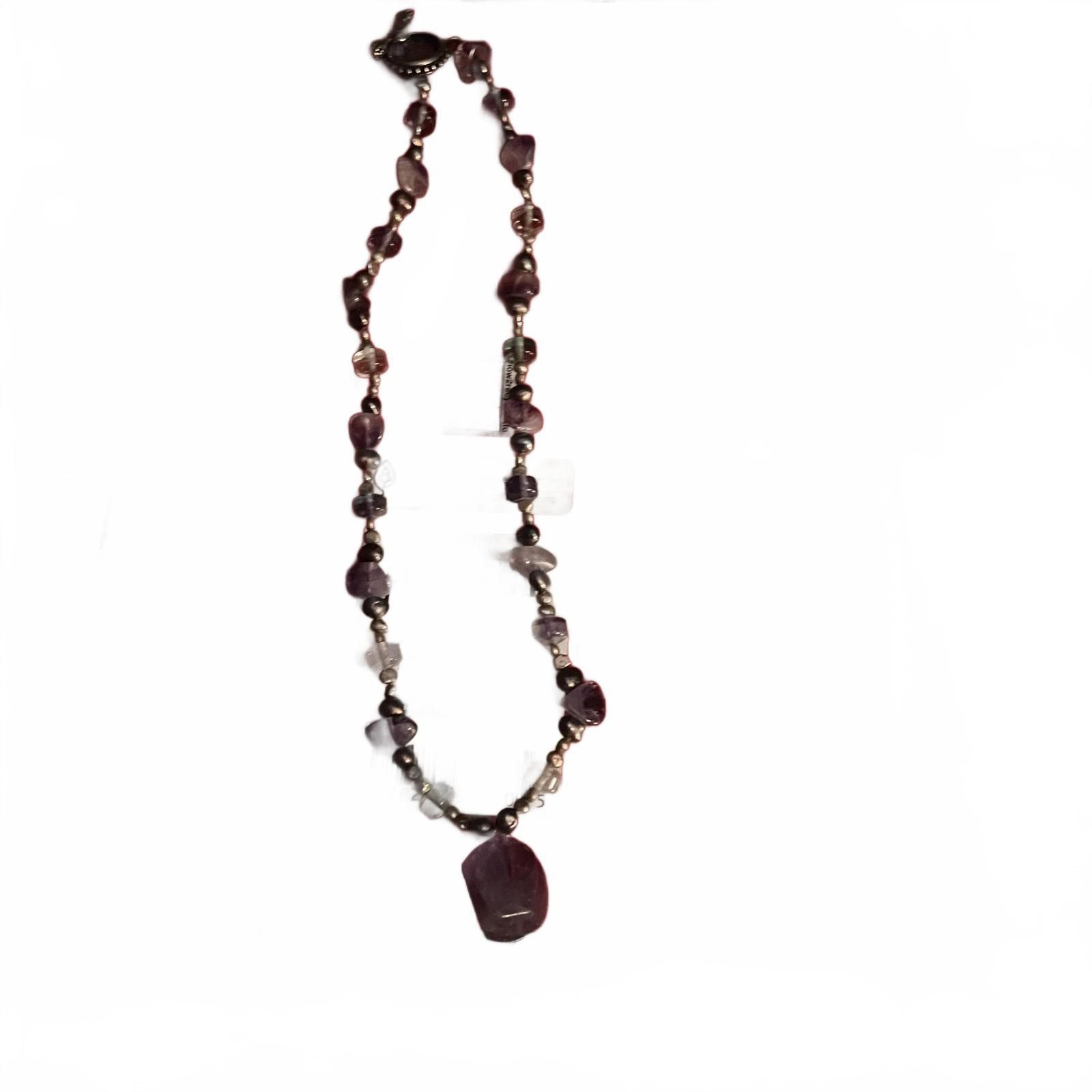Unknown London Purple Stone Charm Pendant Necklace Size ONE SIZE - 3 Thumbnail