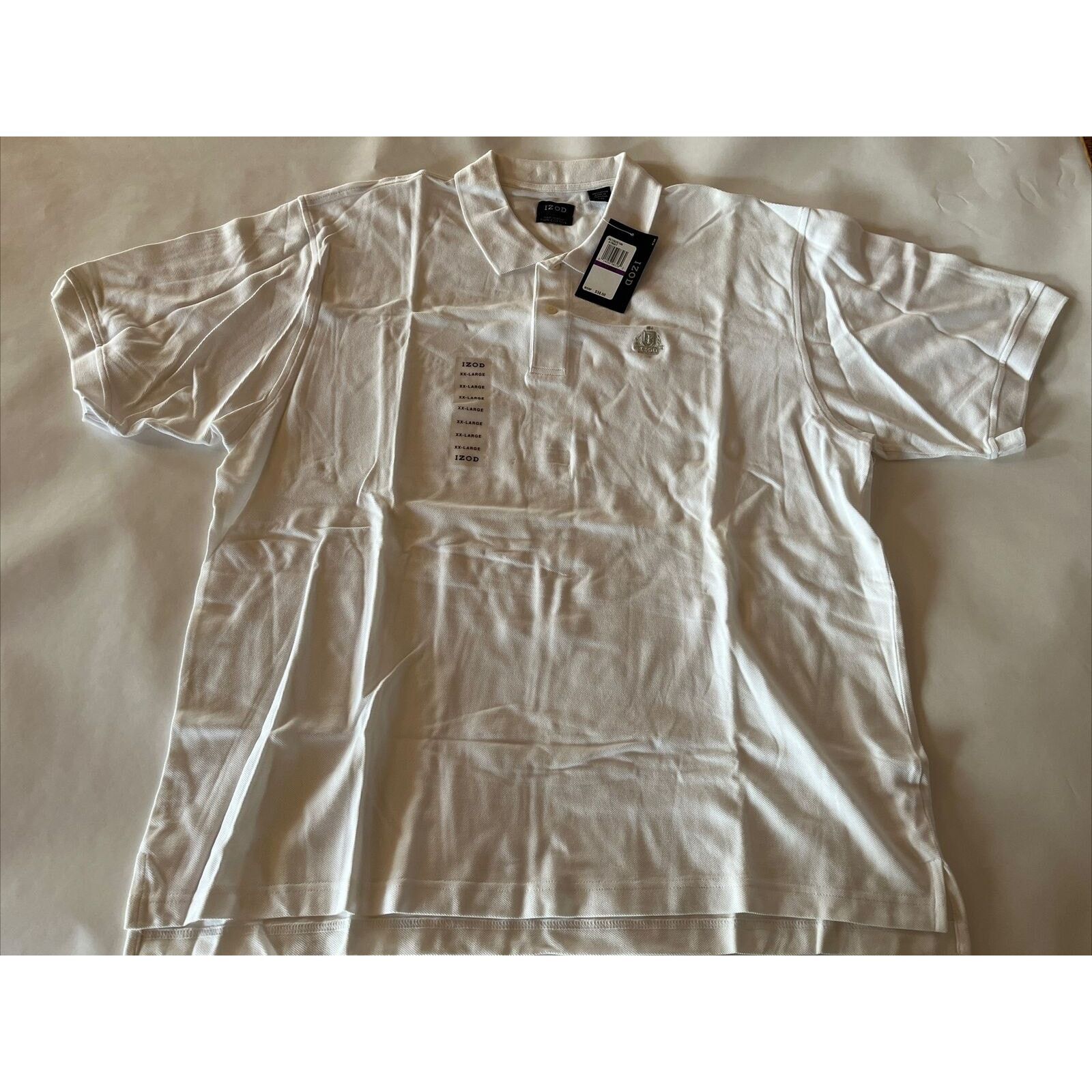 Izod Izod Men Silk Wash Polo Shirt Size XXL White Solid SS Cotton Size US XXL / EU 58 / 5 - 2 Thumbnail