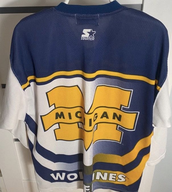 Image of Archival Clothing x Starter Vintage Michigan Wolverines Starter Jersey 90’S Nhl in White (Size XL)