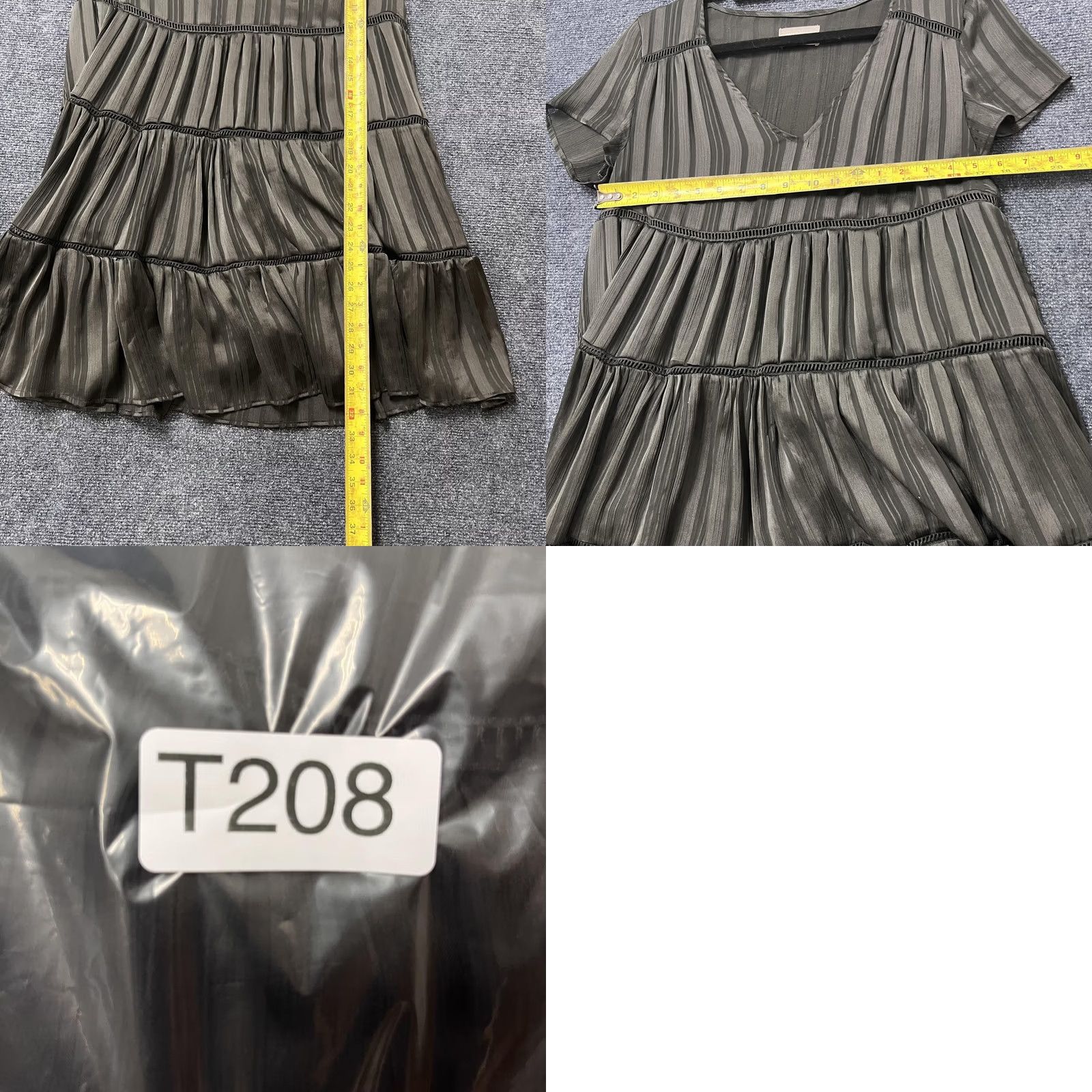 Urban Outfitters Urban Outfitters Dress Womens Medium Black Stripe Tiered Ruffle Short V Neck Size 32" / US 10 / IT 46 - 8 Thumbnail