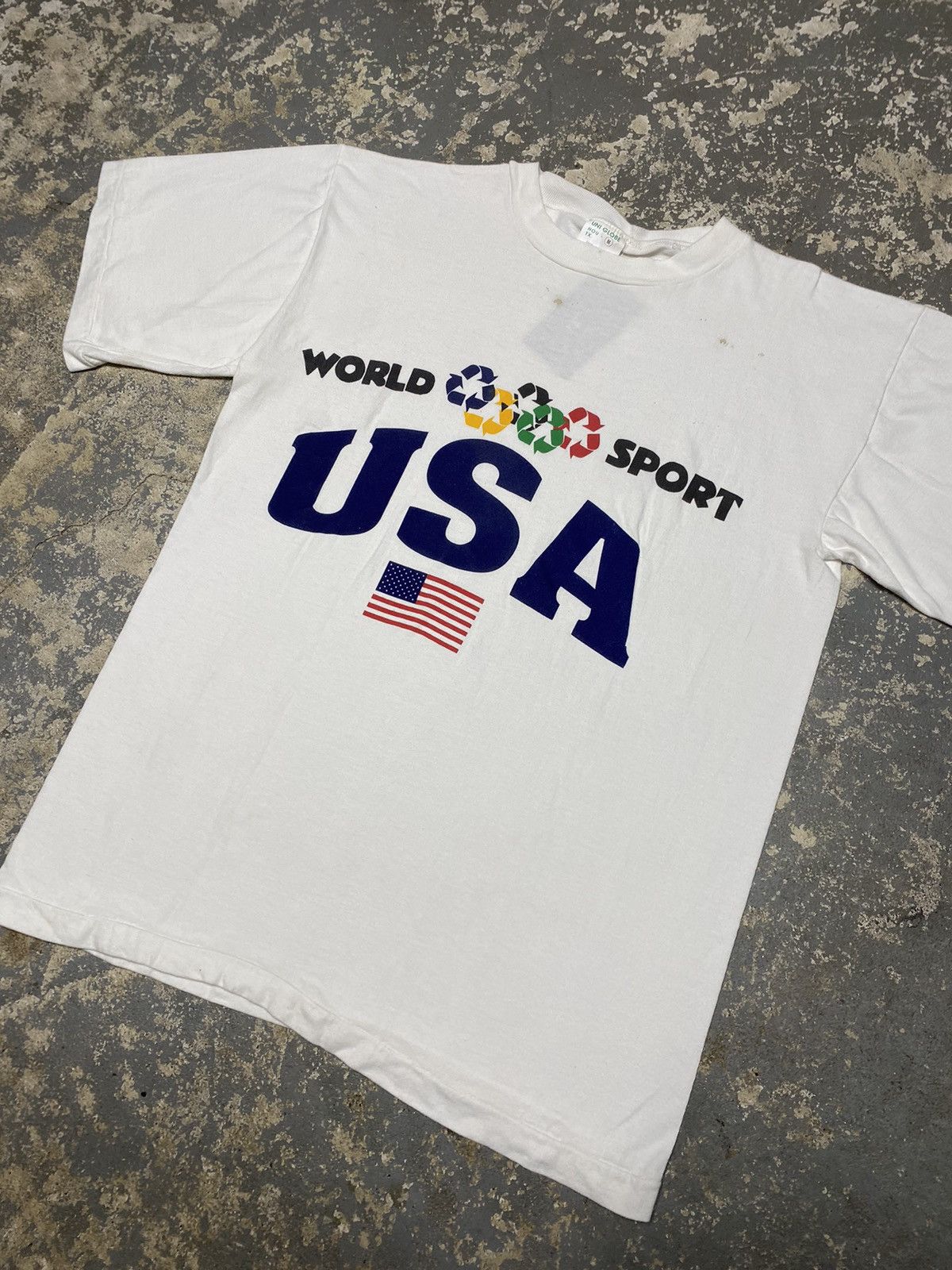 Japanese Brand × Vintage Vintage World Sport USA Recycling 90s New Old Stock Tshirt Size US M / EU 48-50 / 2 - 2 Thumbnail