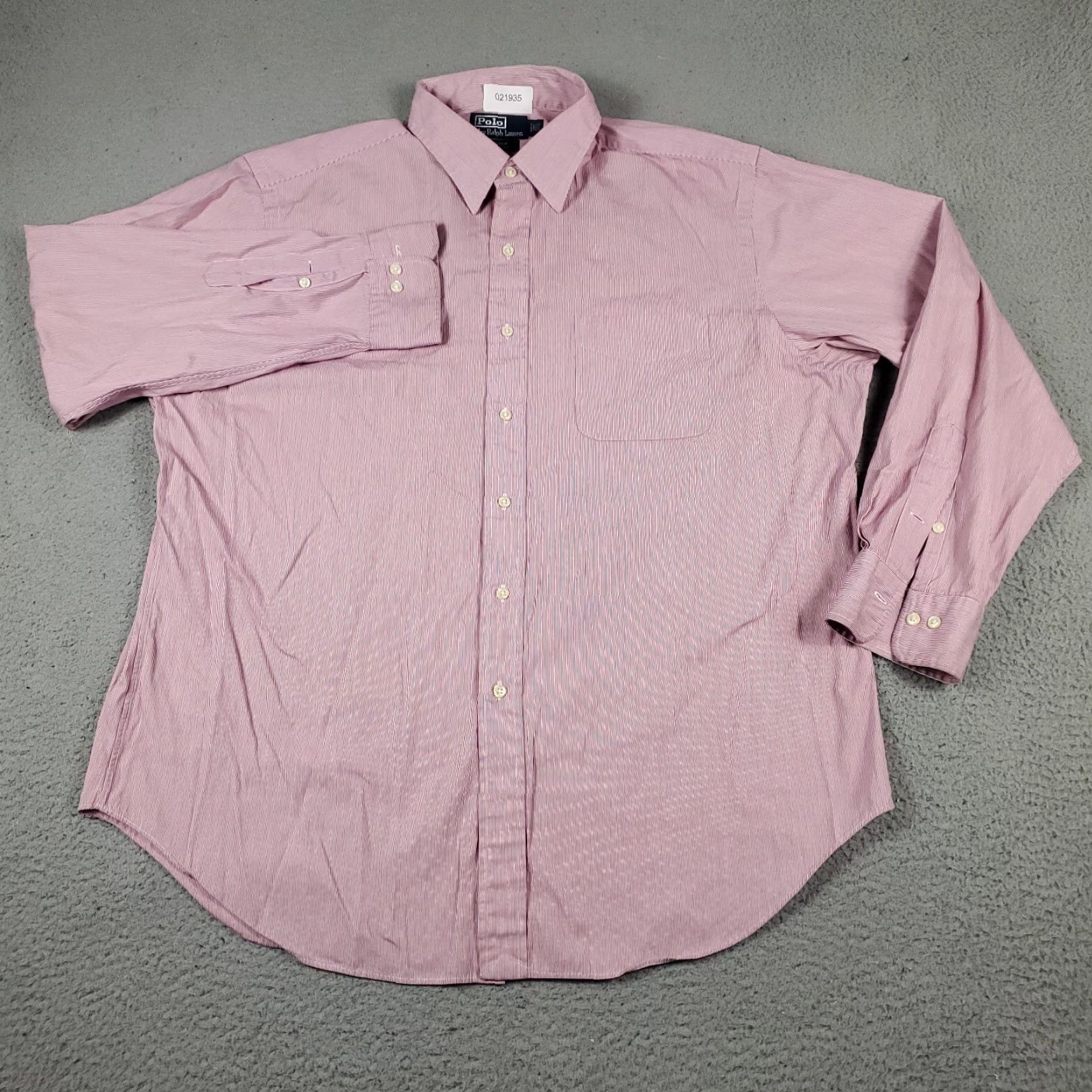 Ralph Lauren Ralph Lauren Dress Shirt Mens 17.5 Red Striped Long Sleeve Button-Down Formal Casual Size 46R - 2 Thumbnail