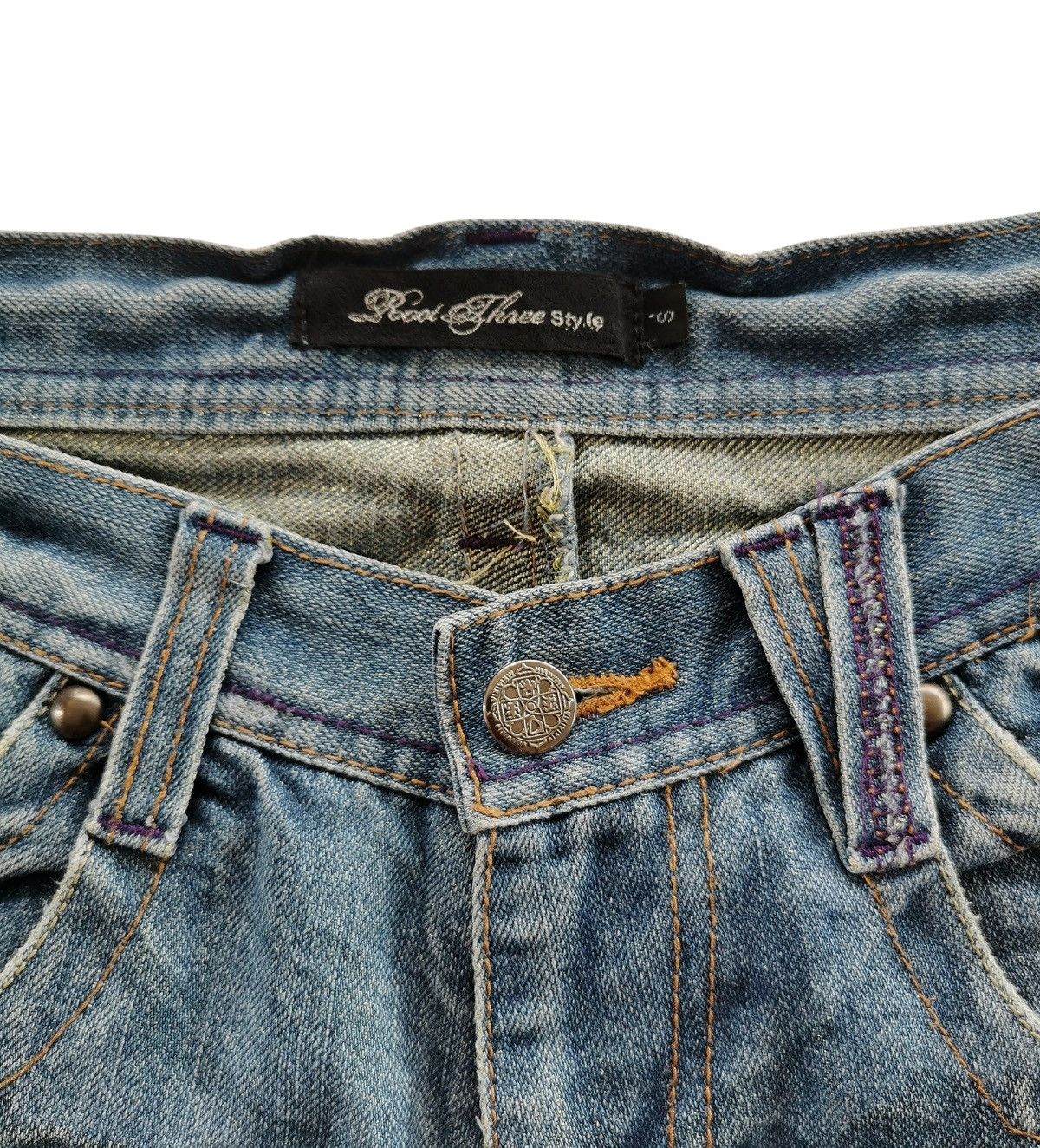 Jean Root Three Flared Distressed Whiskering Clawmark Jeans Size US 28 / EU 44 - 8 Thumbnail