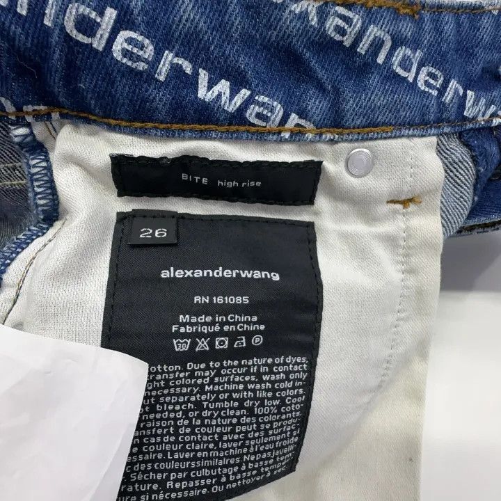 Alexander Wang Alexander Wang Logo Print Distressed Denim Shorts - Size 26" / US 2 / IT 38 - 5 Thumbnail