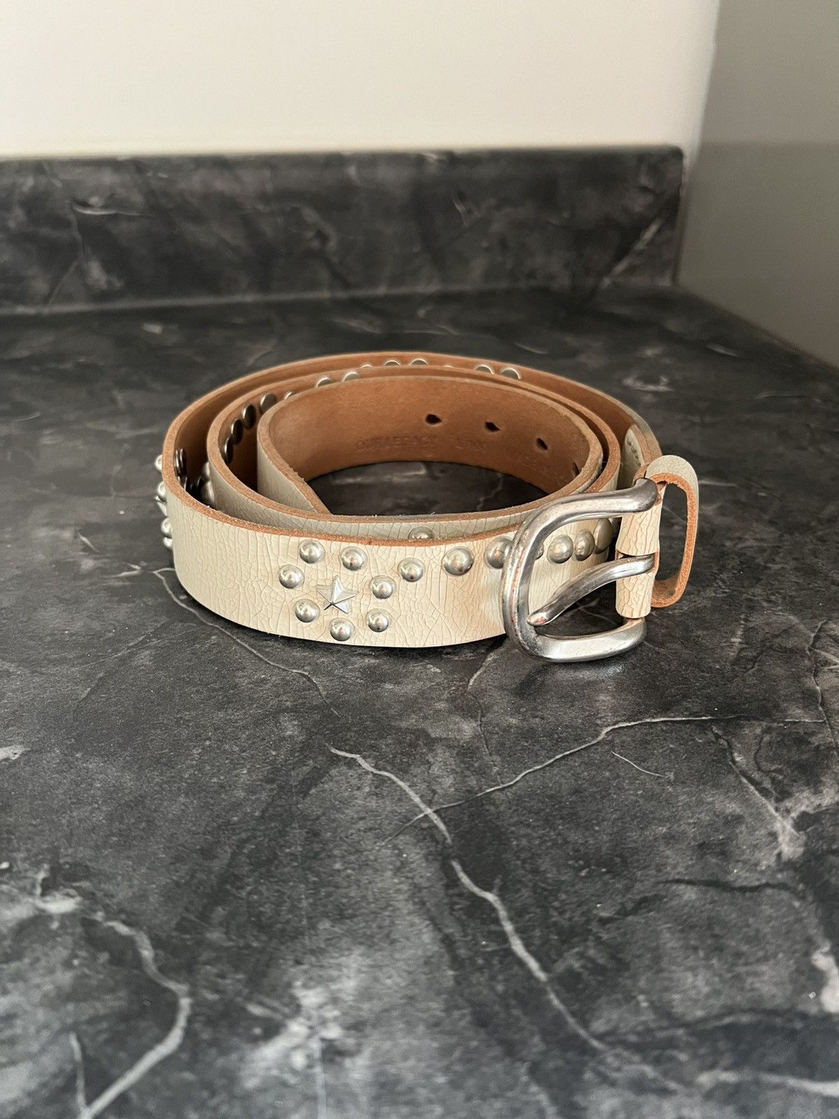 Our Legacy Our Legacy Star Fall Belt Studded Cracked Leather