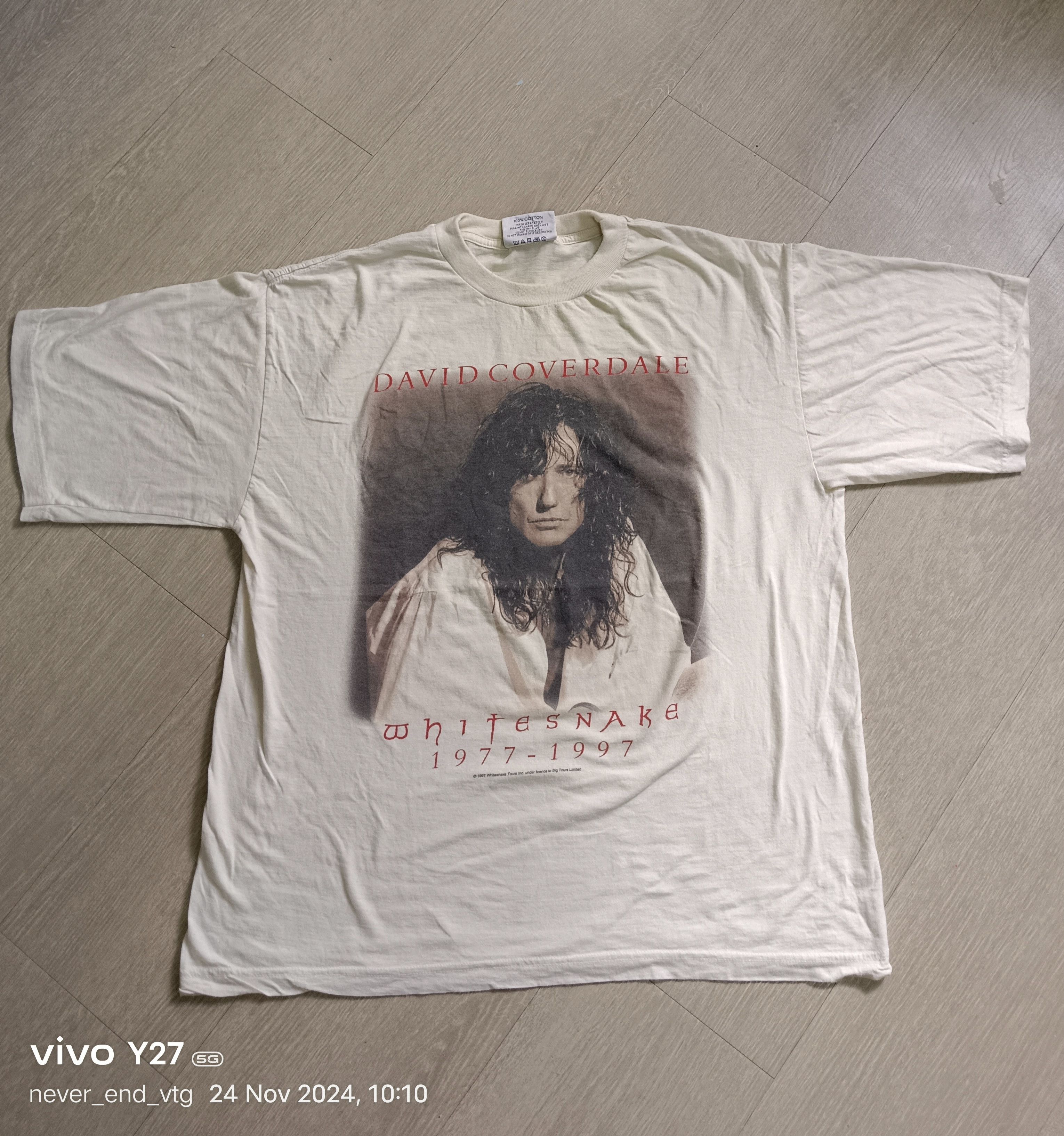 Band Tees VINTAGE DAVID COVERDALE WHITHESNAKETOUR TEE Size US XL / EU 56 / 4 - 1 Thumbnail