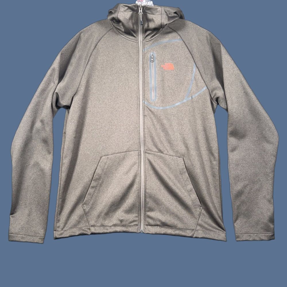 The North Face The North Face Hooded Jacket Full Zip Mens L Gray Stone Color Logo Outdoor Basic Full Zip Hooded Pockets Regular Fit - Mens Size US L / EU 52-54 / 3 - 1 Thumbnail