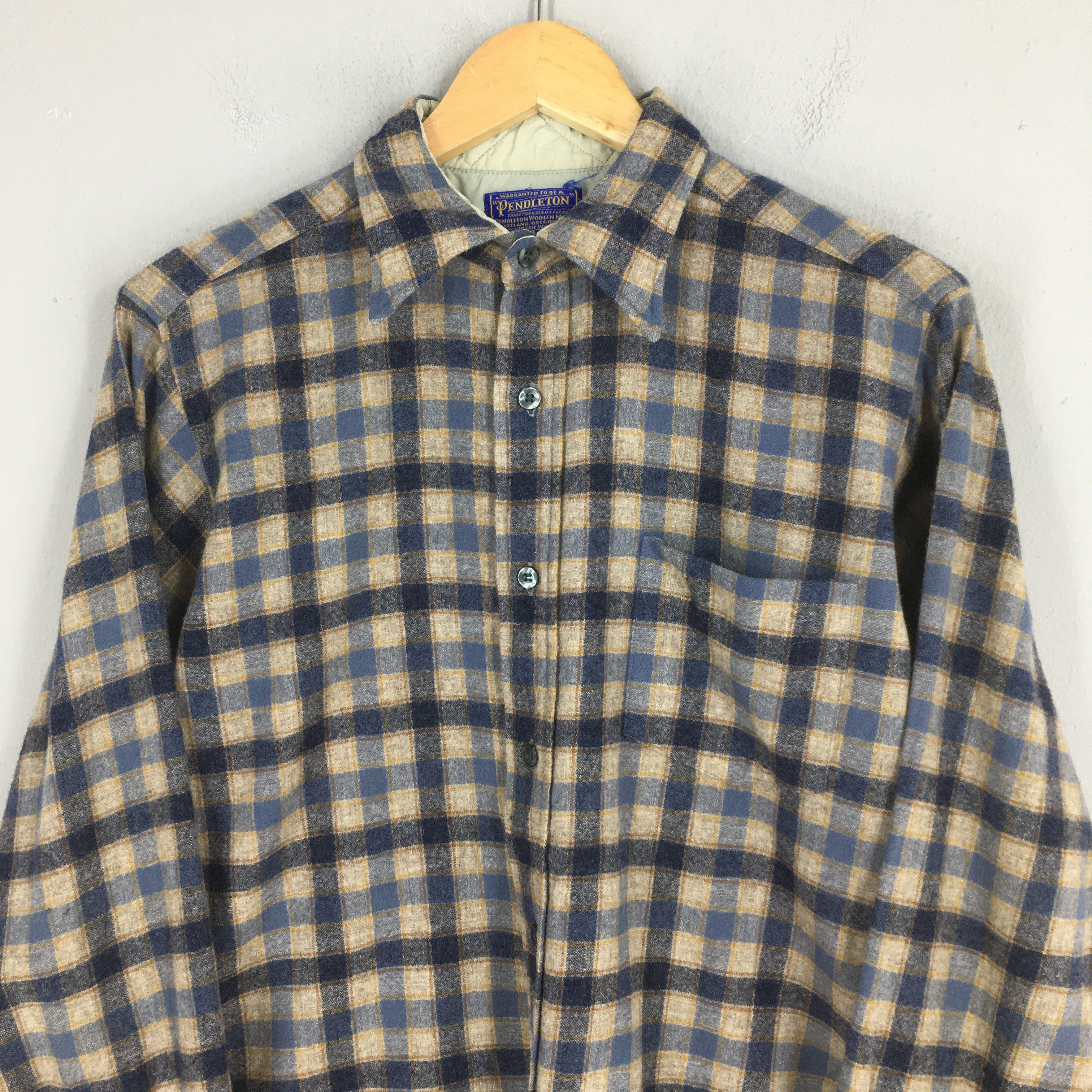 Pendleton Vintage 1980s Pendleton Plaid Shadow Gray Checkered Shirt M Size US M / EU 48-50 / 2 - 2 Thumbnail