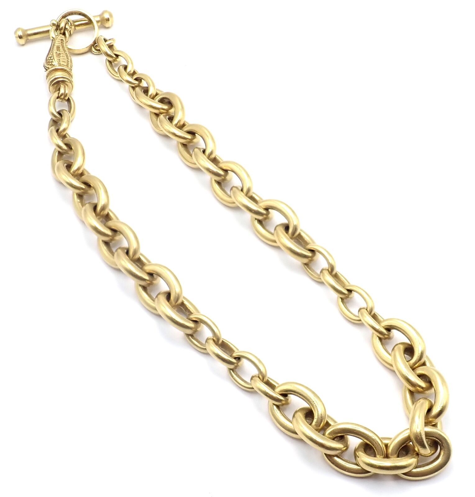 Kieselstein Cord Yellow Gold Alligator Head Toggle Necklace