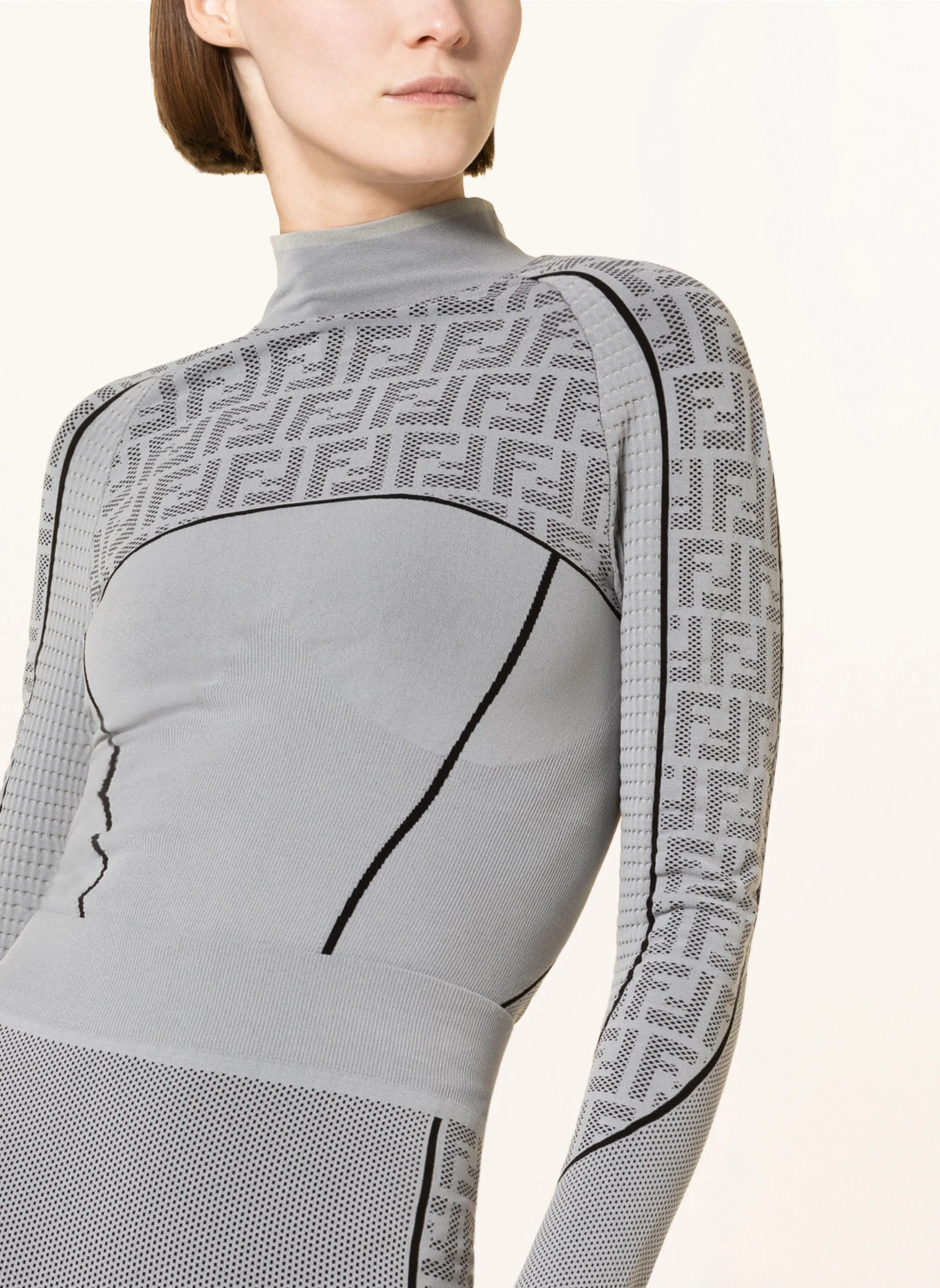Fendi o1s1wg111224 FF Technical Fabric Sweater in Grey Size L / US 10 / IT 46 - 4 Thumbnail
