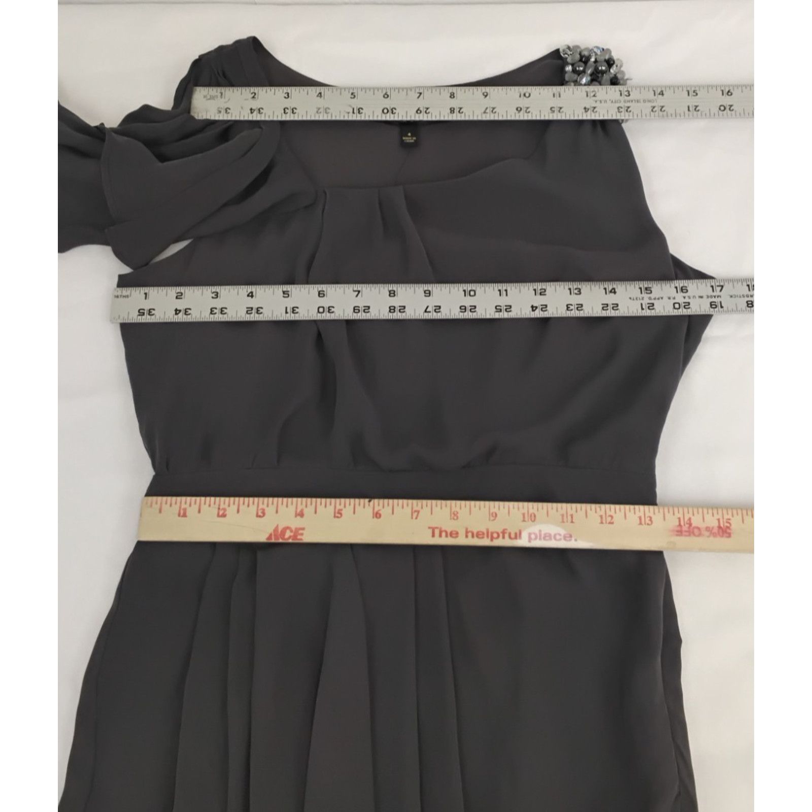Other Cynthia Steffe Silk Dress Women's 4 Gray Asymmetric Bead NWT Size S / US 4 / IT 40 - 12 Thumbnail