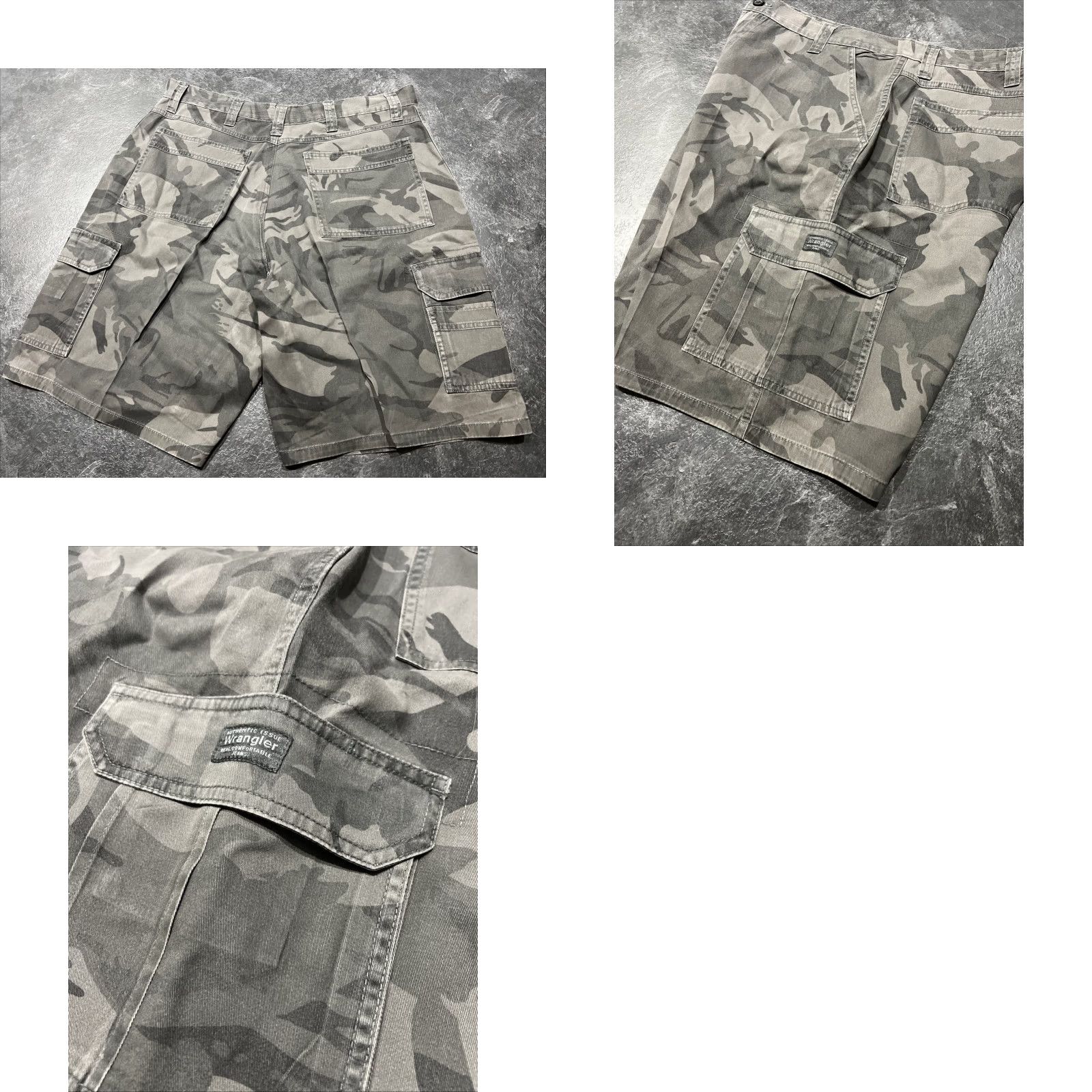 Wrangler VINTAGE Wrangler Cargo Shorts Men Size 36 Camouflage Cotton Gray Men's Size US 36 / EU 52 - 8 Thumbnail