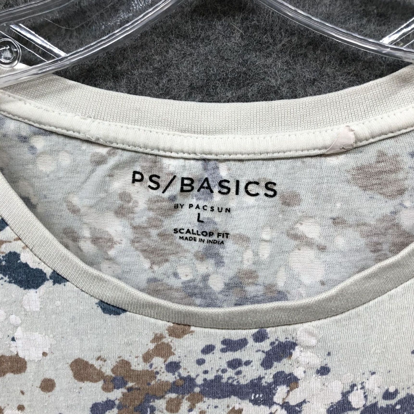 Pacsun PacSun Paint Splatter Graphic Print Short Sleeve T Shirt Mens Large Beige Multicolor Size US L / EU 52-54 / 3 - 5 Thumbnail