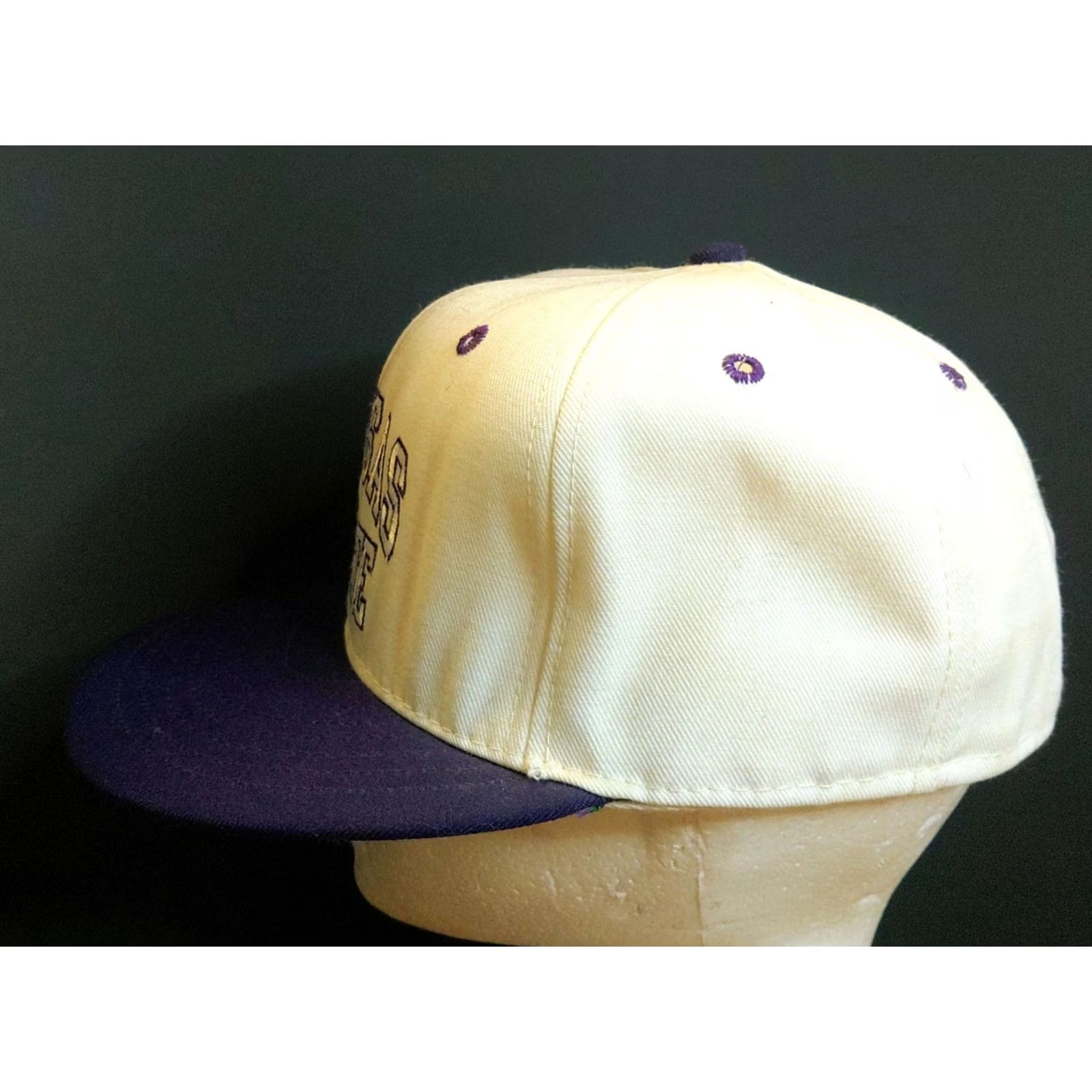 Vintage VINTAGE Kansas State Wildcats Baseball Cap Pro Line Adults 7 3/8 White USA Made Cotton Canvas Adjustable Mens Hats Cap Size ONE SIZE - 4 Thumbnail