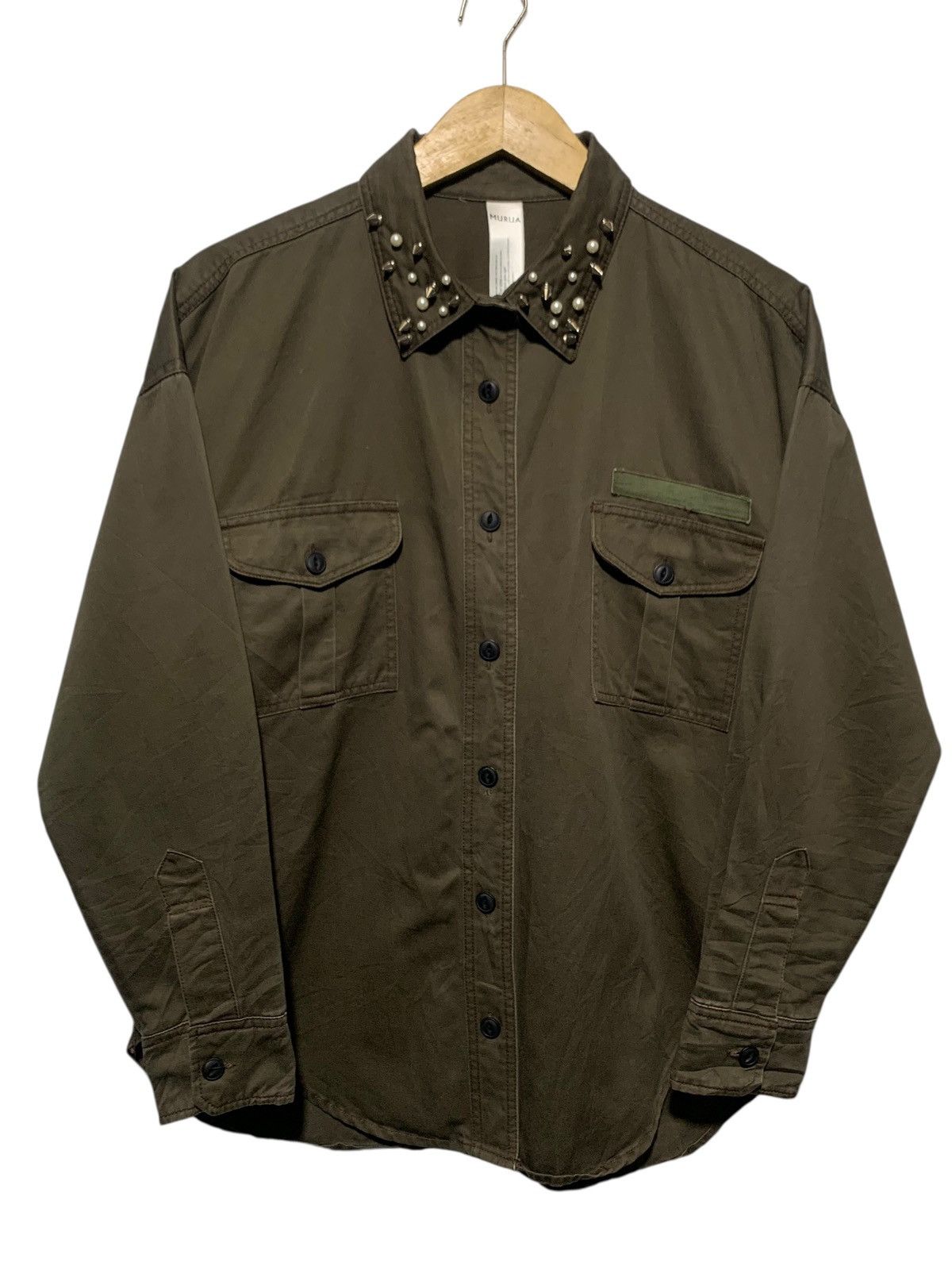 If Six Was Nine × Japanese Brand × Le Grande Bleu (L.G.B.) Y2k Murua by Mark styler studded spike pearl backprint shirt Size US M / EU 48-50 / 2 - 2 Thumbnail