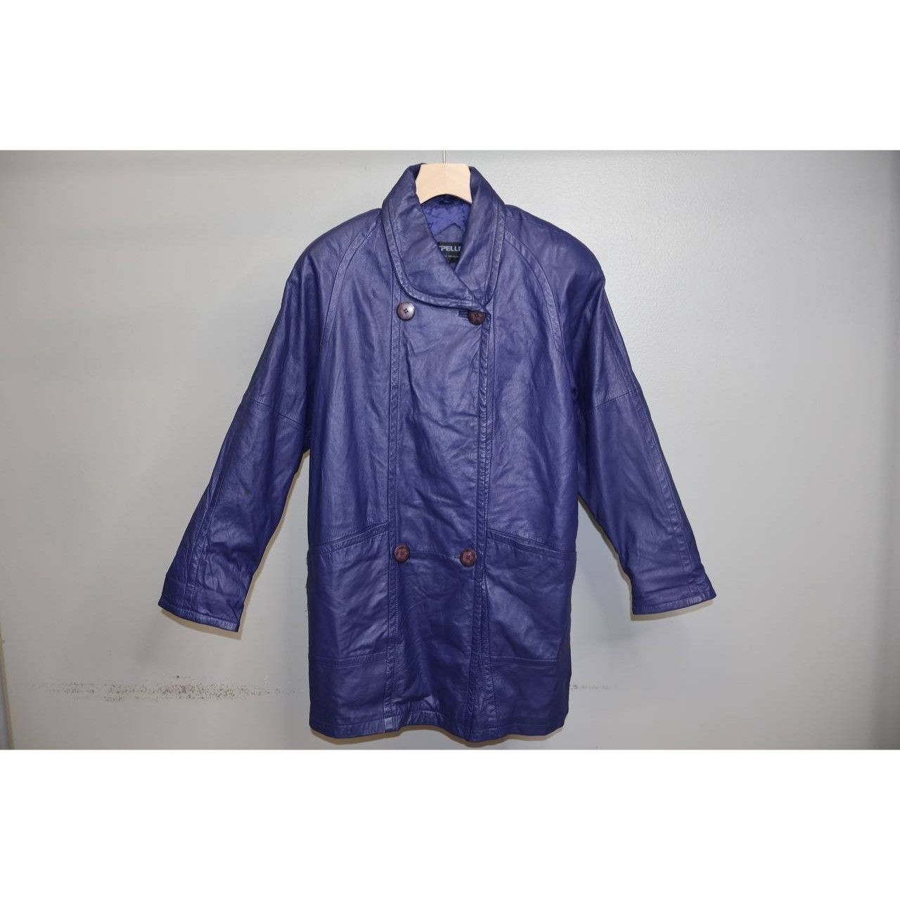 Vintage Pelle New York Purple Leather Coat Women’s Small Long Jacket Size US S / EU 44-46 / 1 - 1 Thumbnail