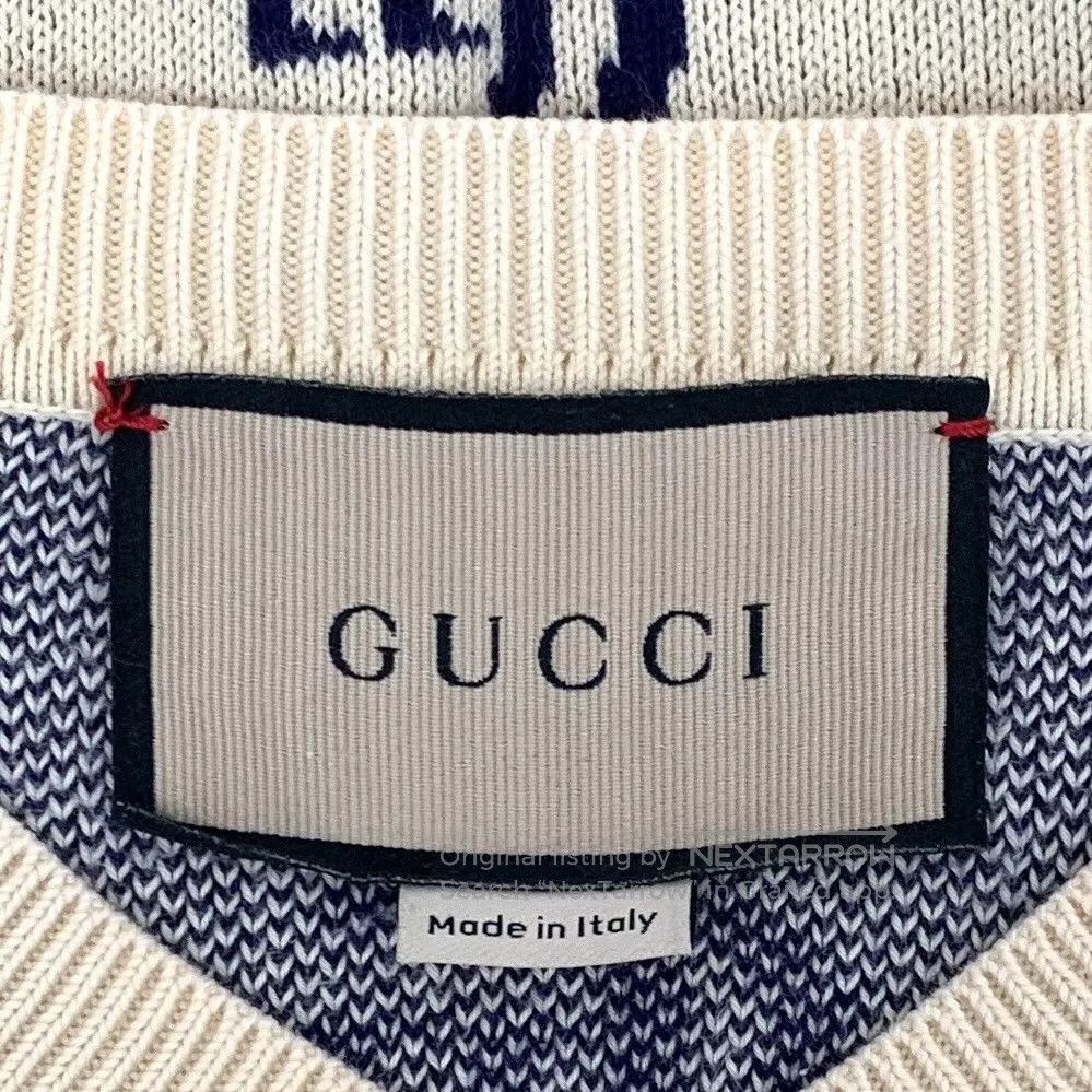 Gucci Gucci Beige GG Monogram Cotton V-Neck Sweater. Size XS / US 0-2 / IT 36-38 - 5 Thumbnail