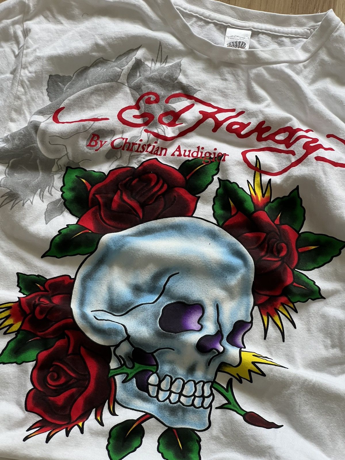 Ed Hardy Ed hardy vintage t shirt skull avant garde punk 90s Size US L / EU 52-54 / 3 - 3 Thumbnail